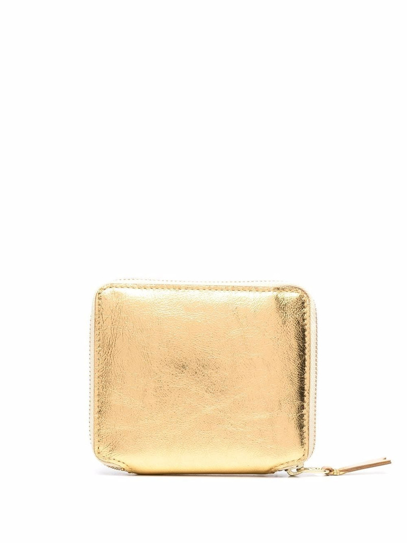 Comme Des Garçons metallic-effect zip-around wallet outlook