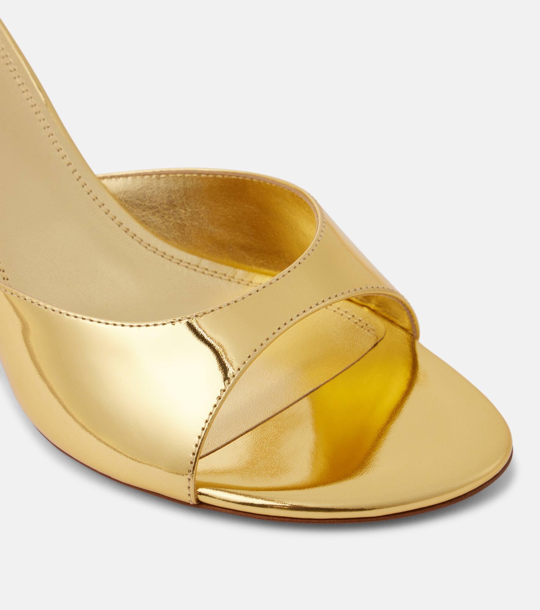 Jeanne 60 metallic leather mules - 6