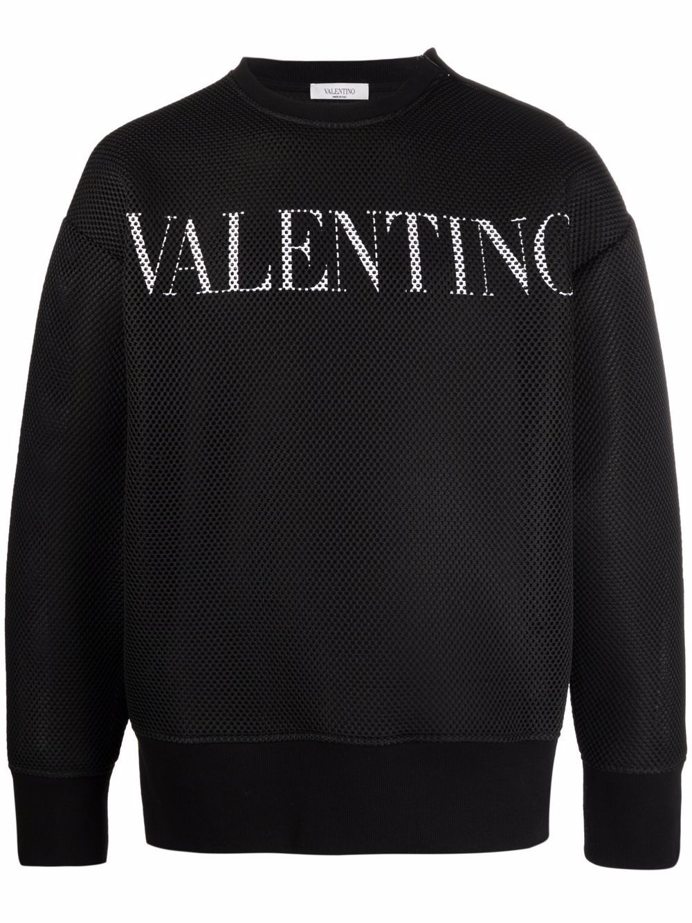 logo-print mesh sweatshirt - 1