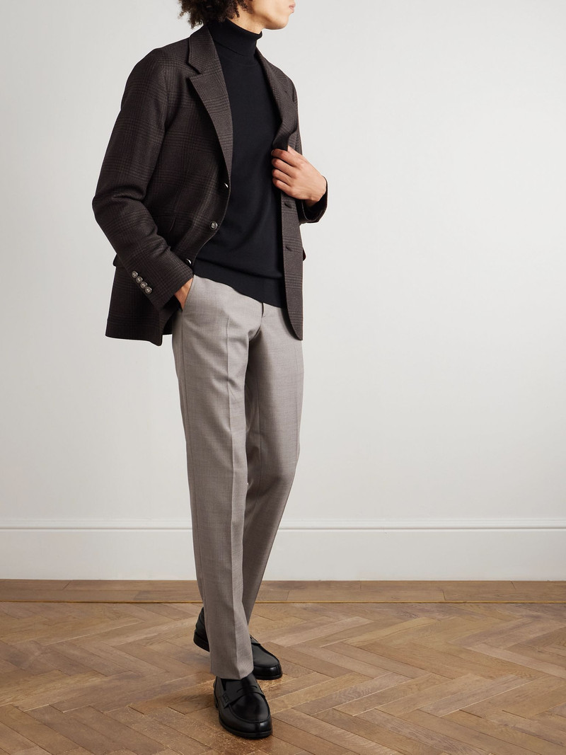 Brioni Slim-Fit Straight-Leg Textured-Wool Suit Trousers Beige outlook