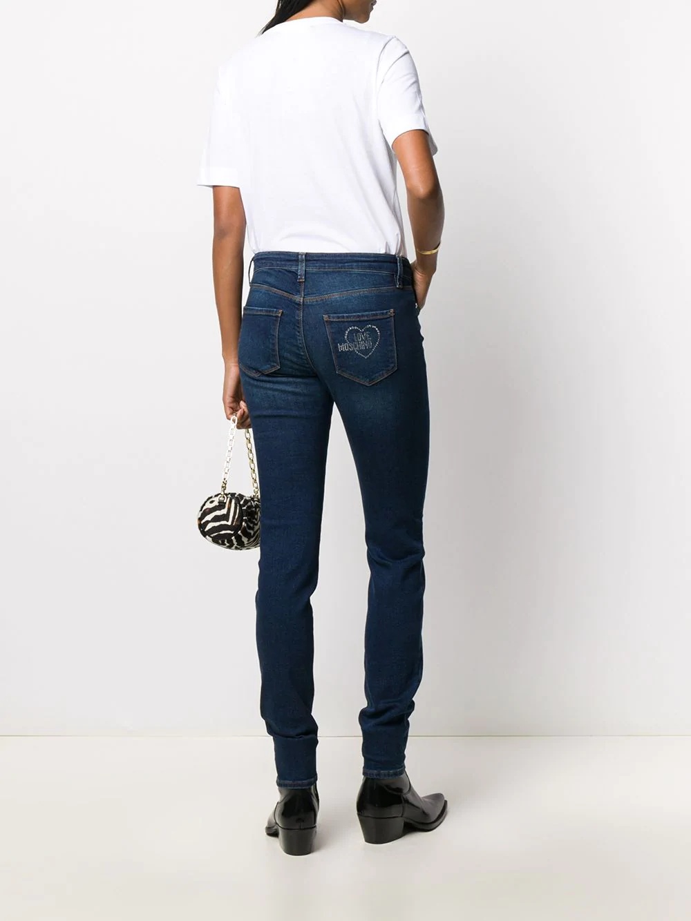 rhinestone-embellished slim-fit jeans - 2