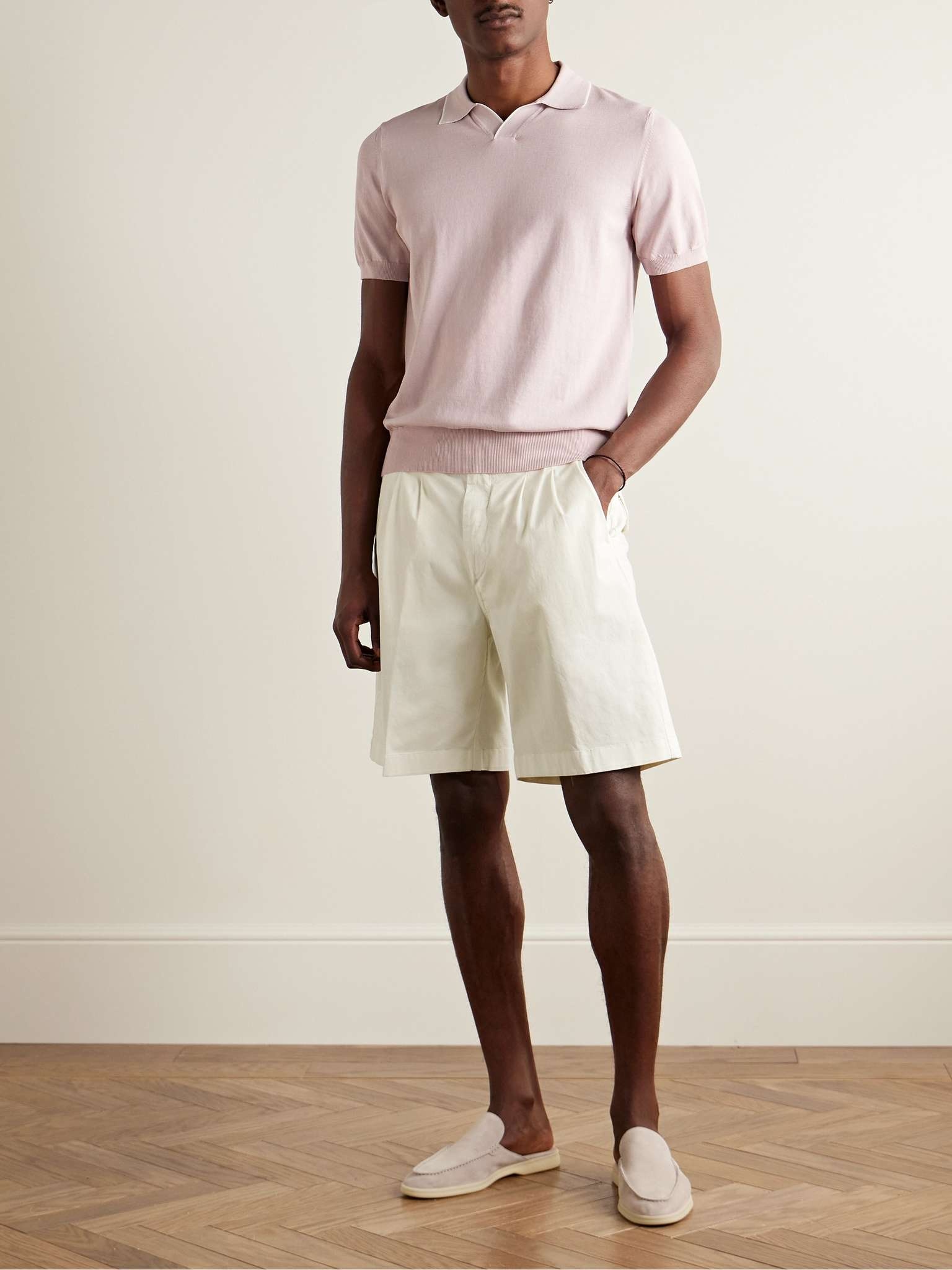 Straight-Leg Pleated Cotton-Blend Twill Bermuda Shorts - 2