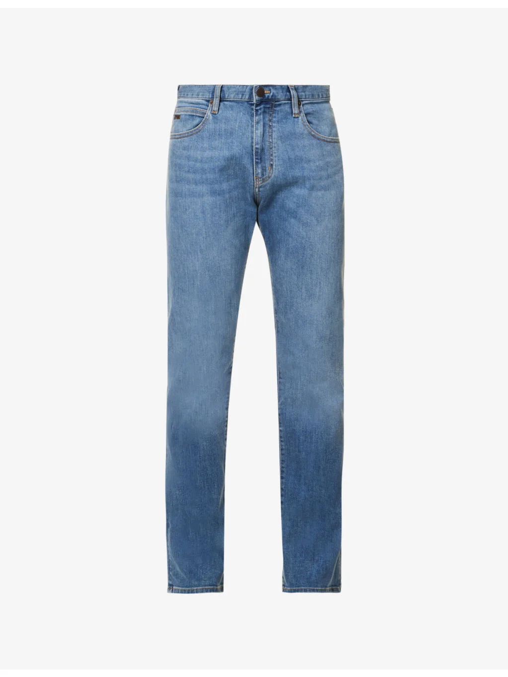 Regular-fit straight-leg stretch-denim jeans - 1