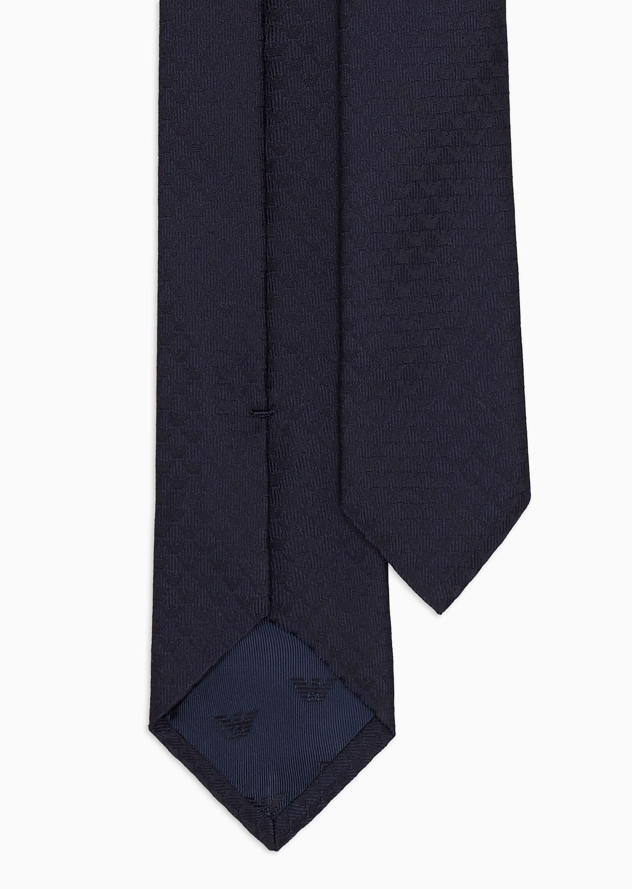 Pure silk tie with jacquard monogram - 2