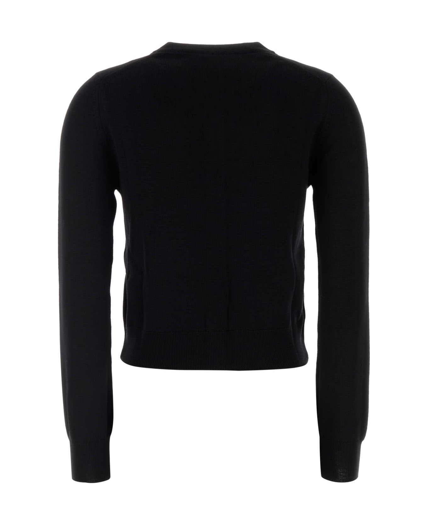 Black Wool Cardigan - 2