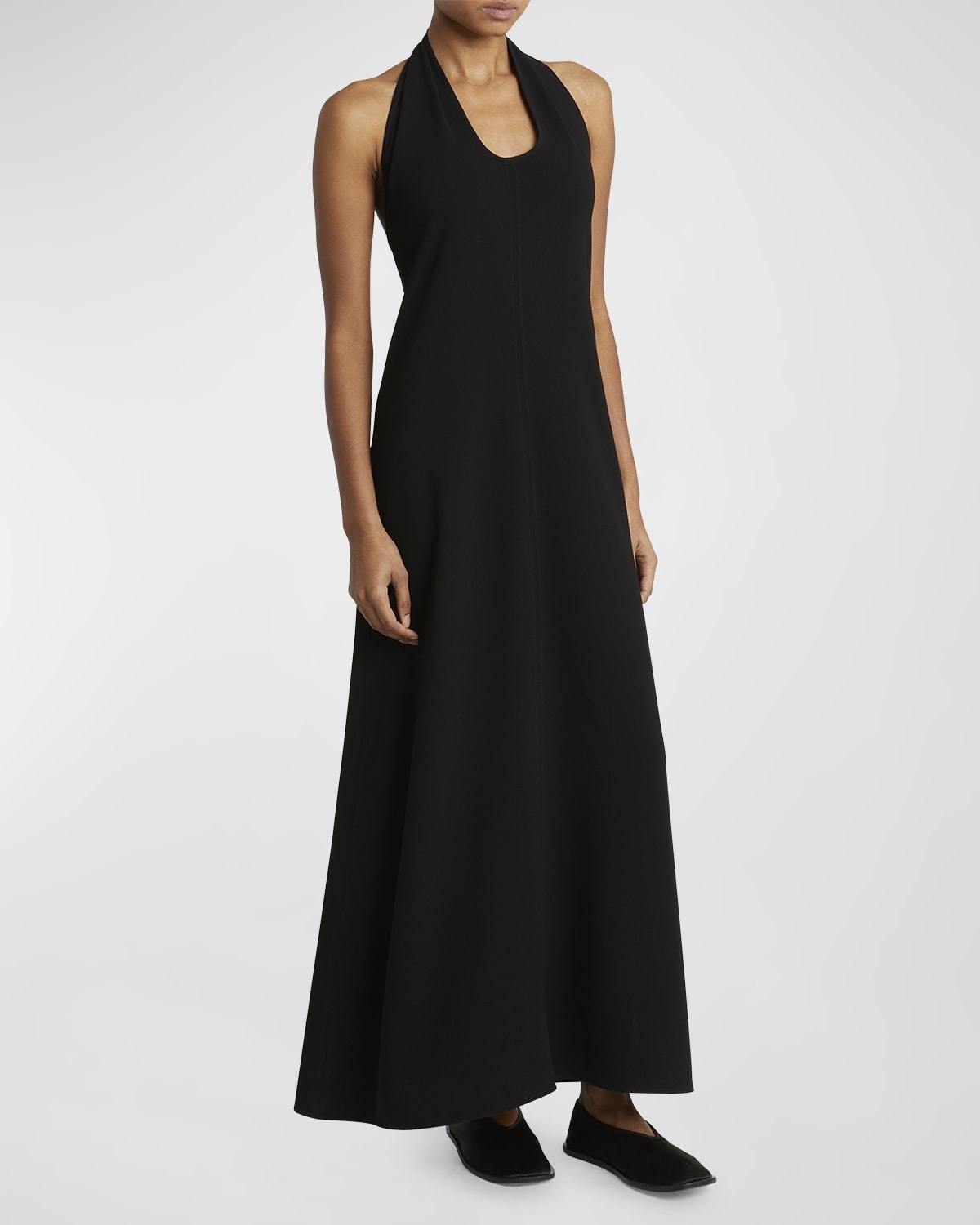 Ember Sleeveless Halter Matte Crepe Maxi Dress - 3