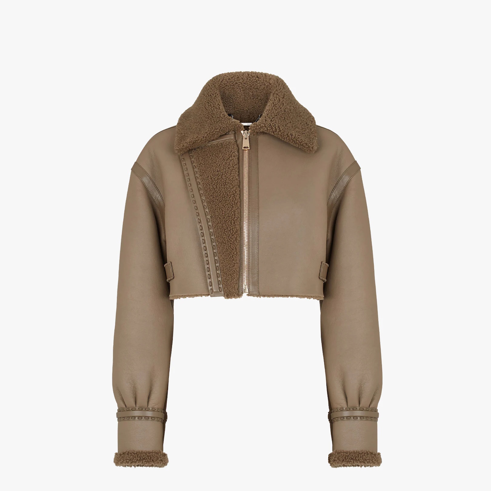 Brown leather jacket - 1