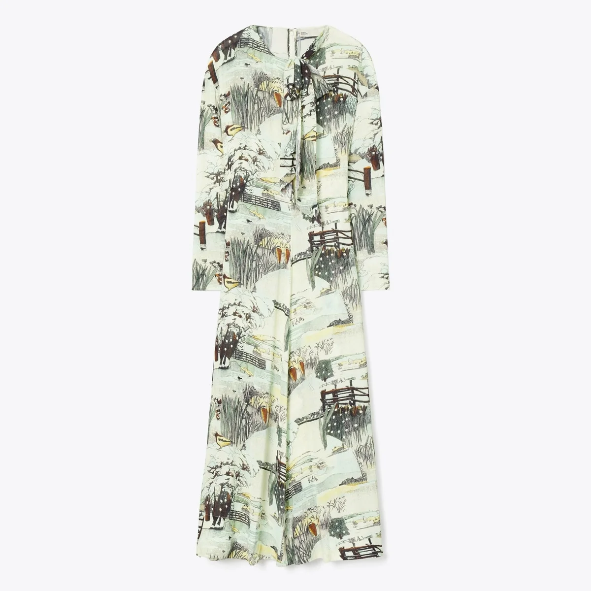 Printed Viscose Bow Dress - 1
