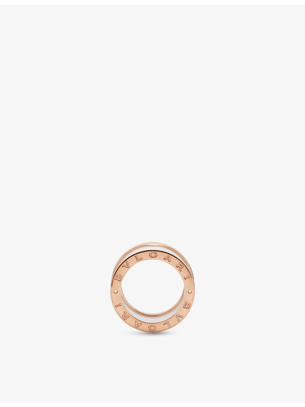 B.zero1 four-band 18ct rose-gold and ceramic ring - 3