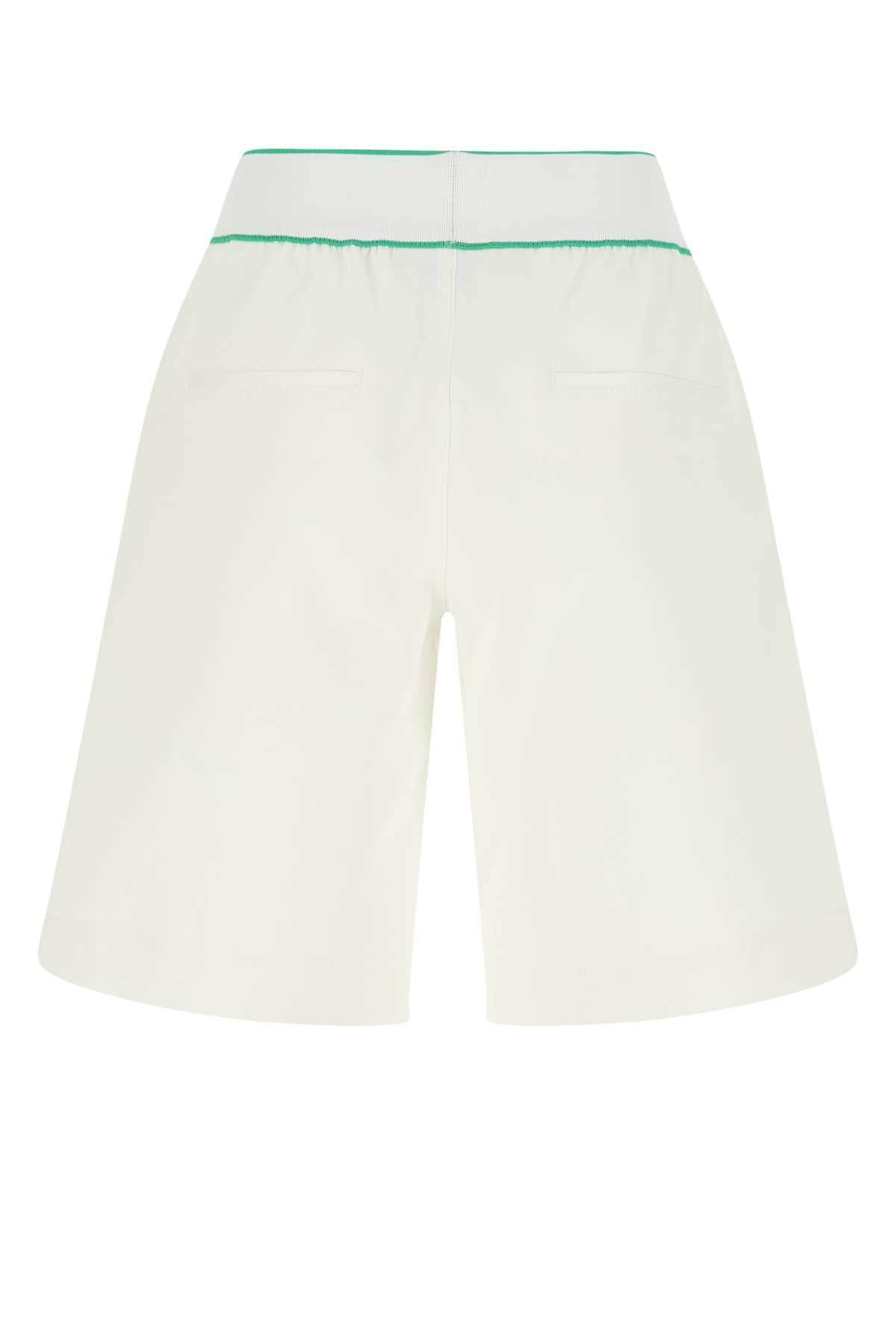 Bottega Veneta Women White Cotton Bermuda Shorts - 2