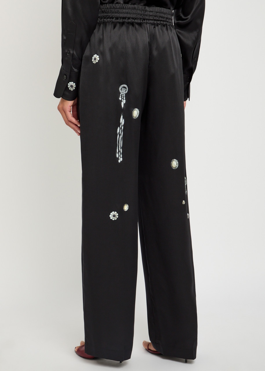 Victoria Beckham Printed Silk Pyjama Trousers - 3