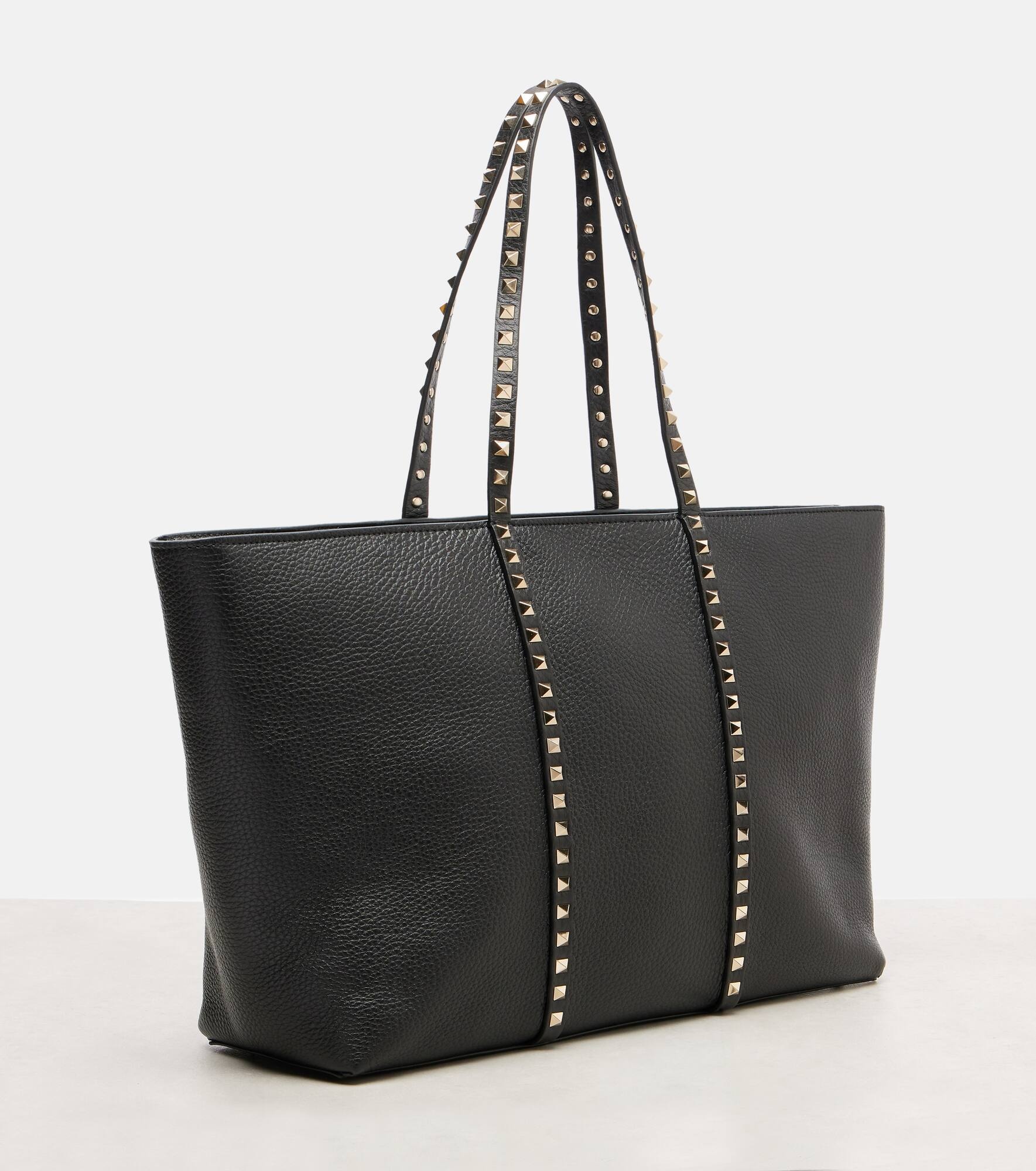 Rockstud leather tote bag - 4