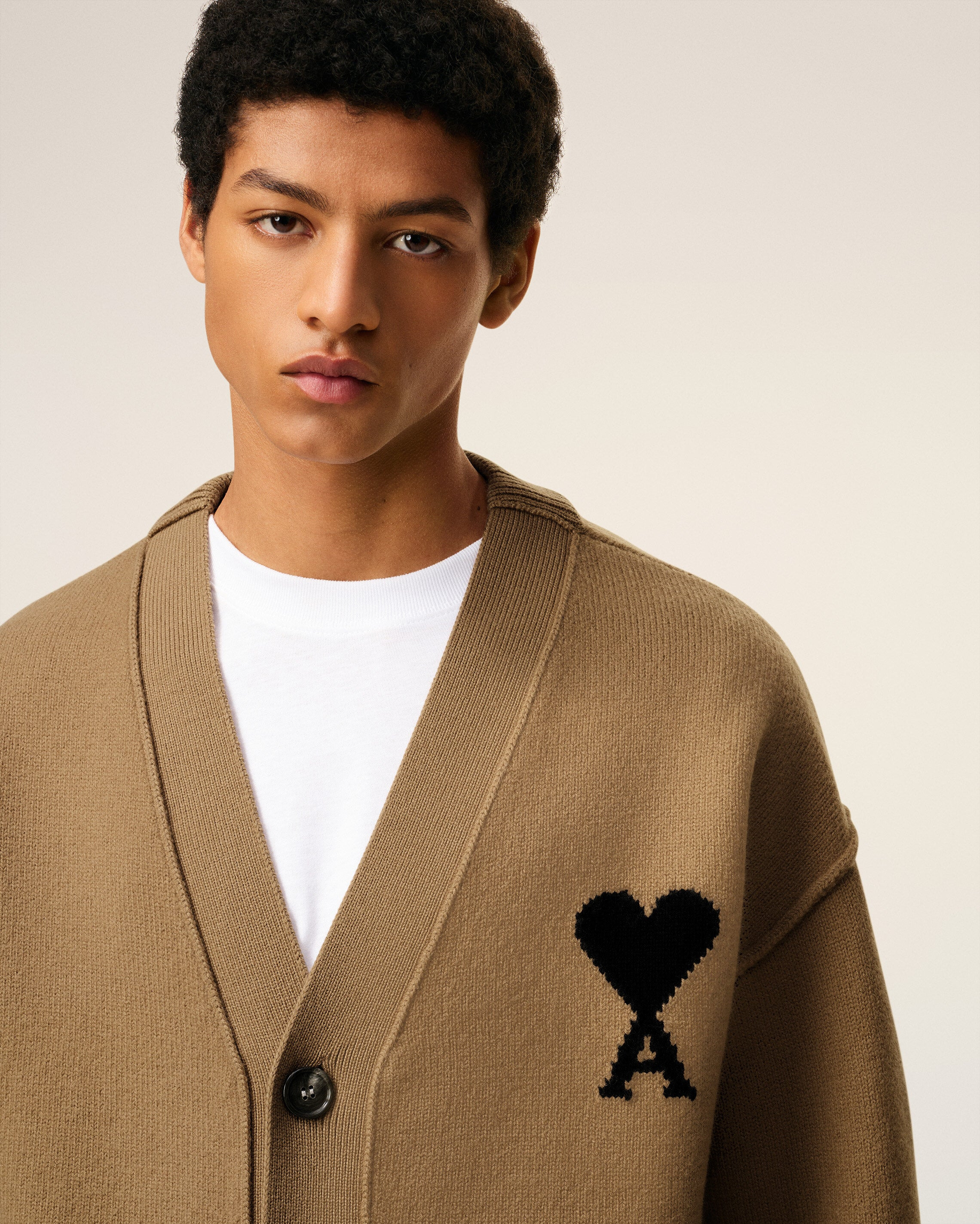 BROWN WOOL AMI DE COEUR CARDIGAN - 5
