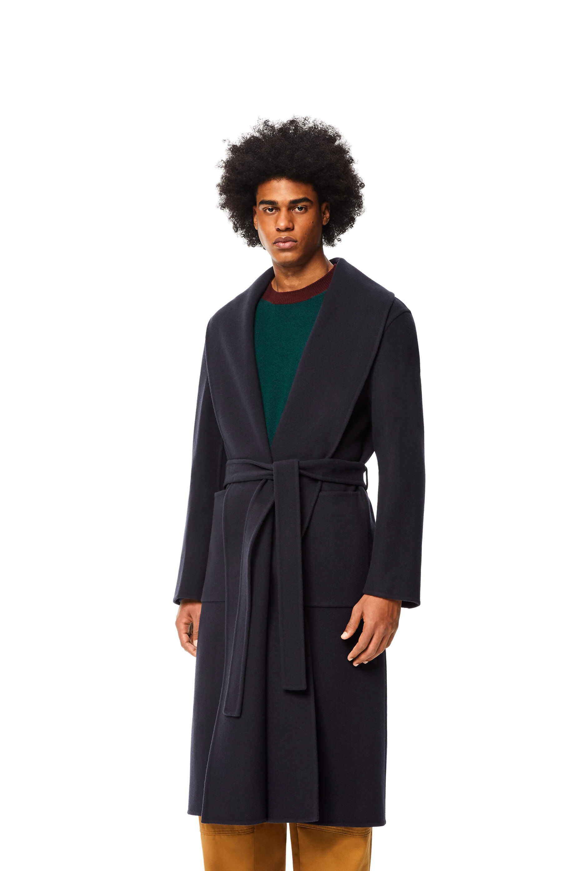 Belted coat in wool and cashmere - 3