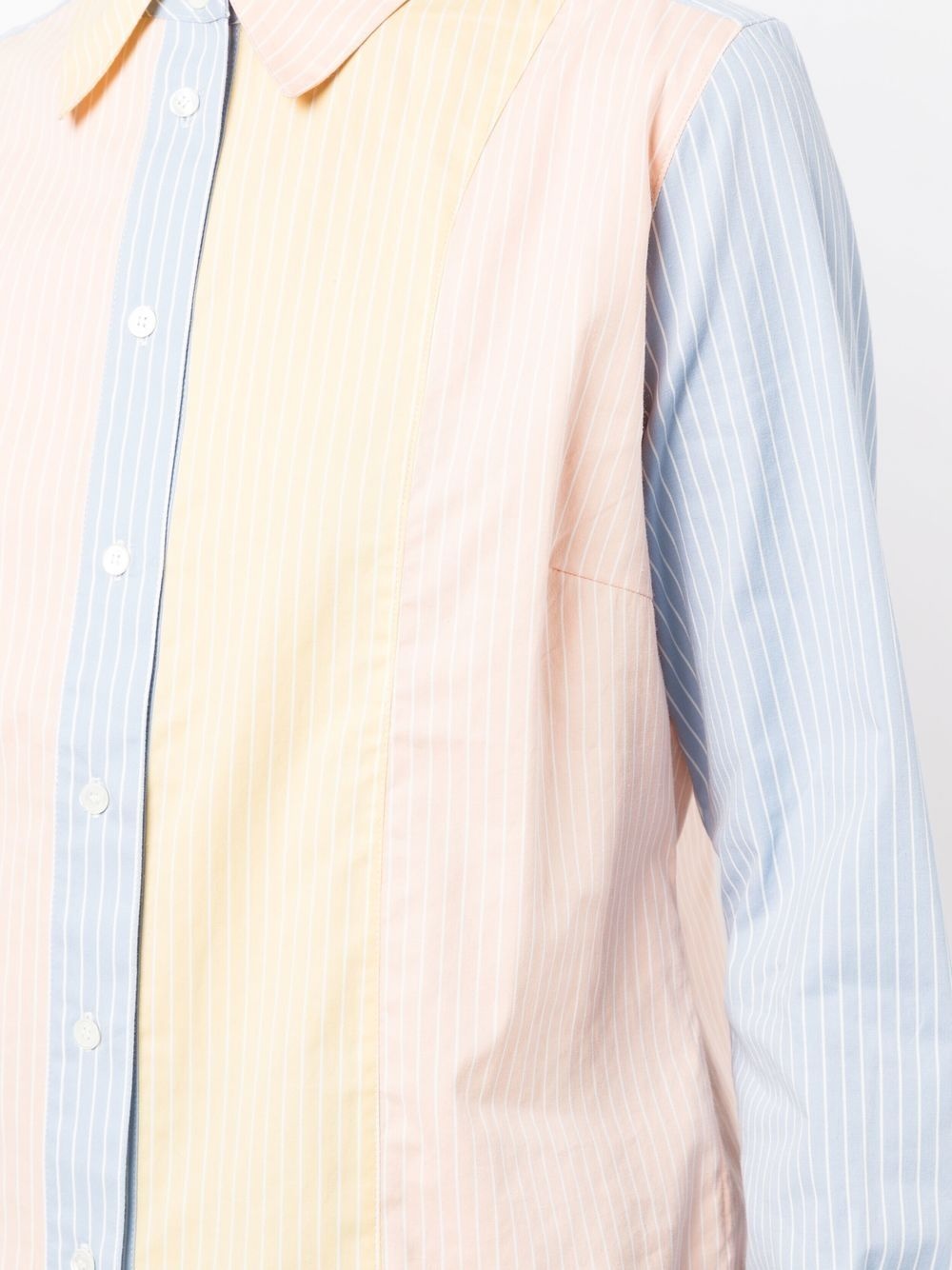 colour-block striped shirt - 5