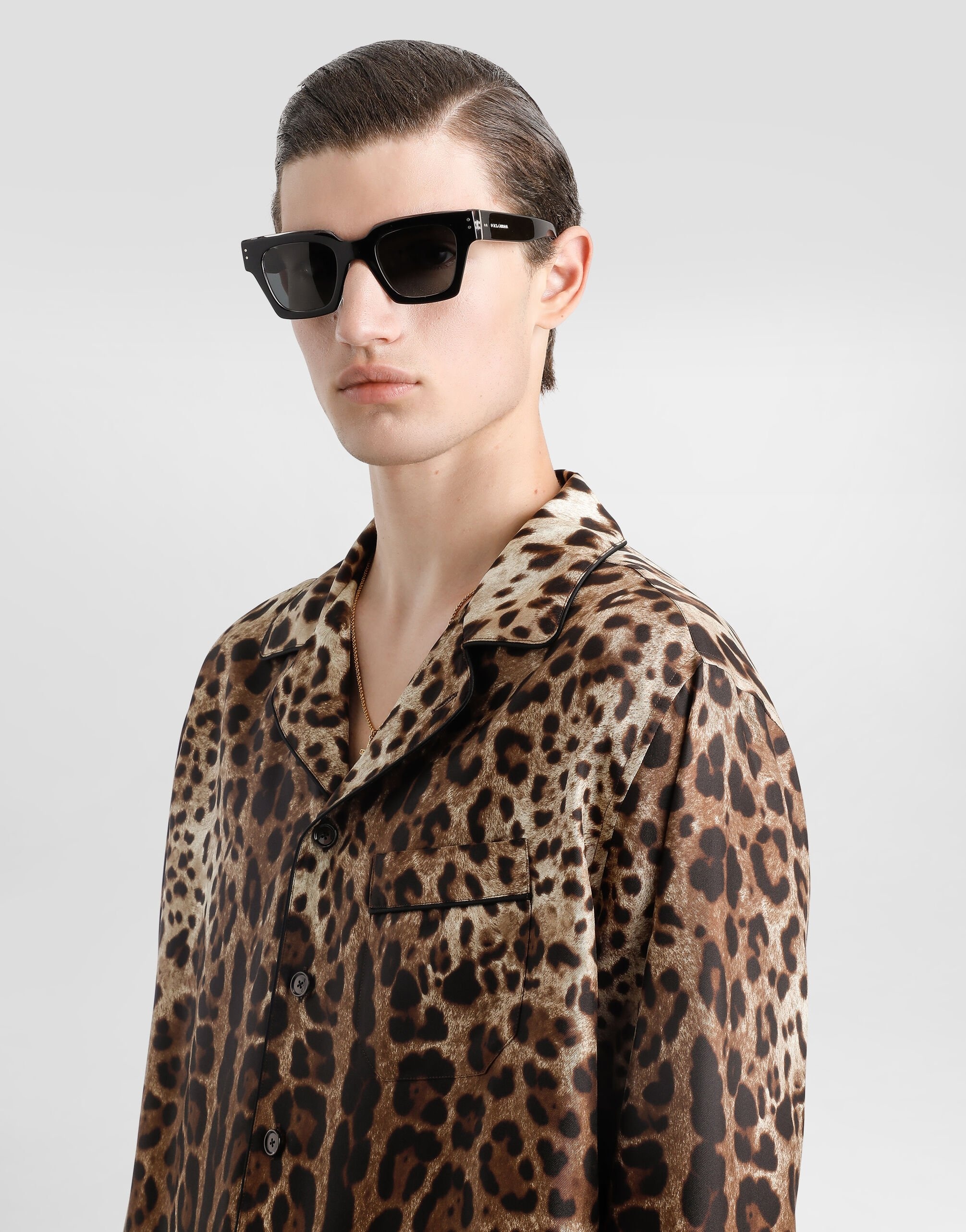 Silk vanity shirt with leopard print - 5