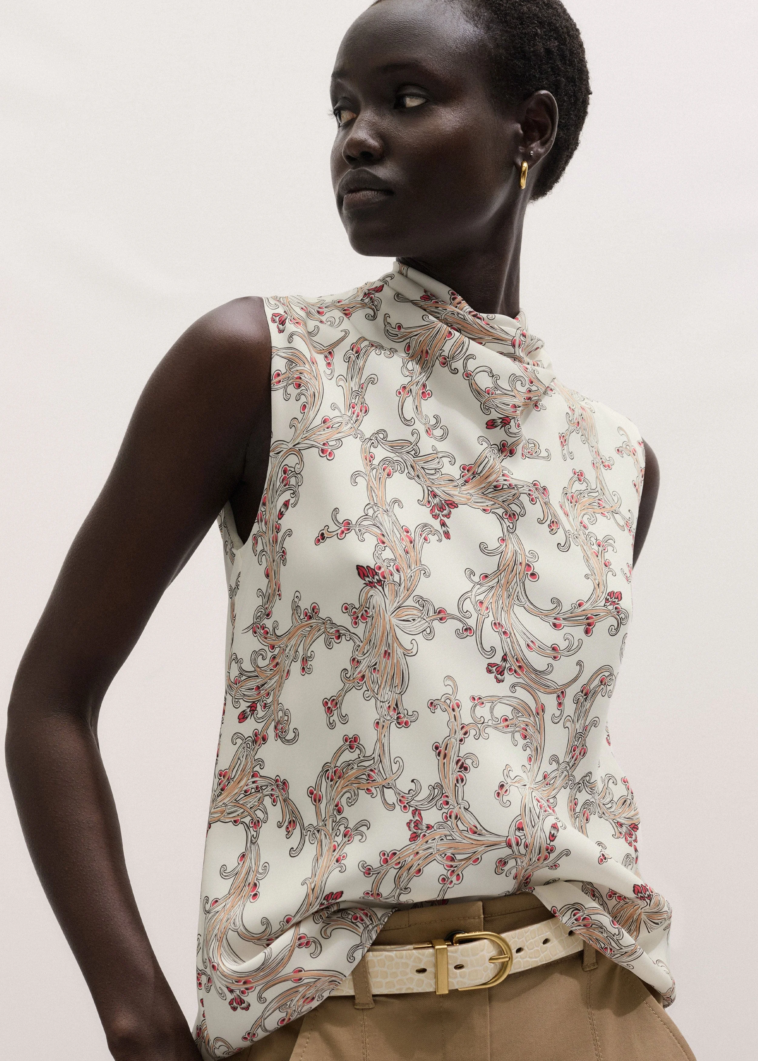 Drape High Neck Top - 1