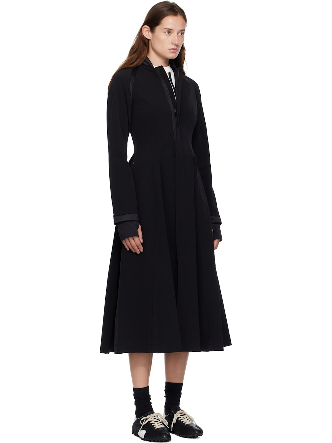 Black Padded Midi Dress - 2