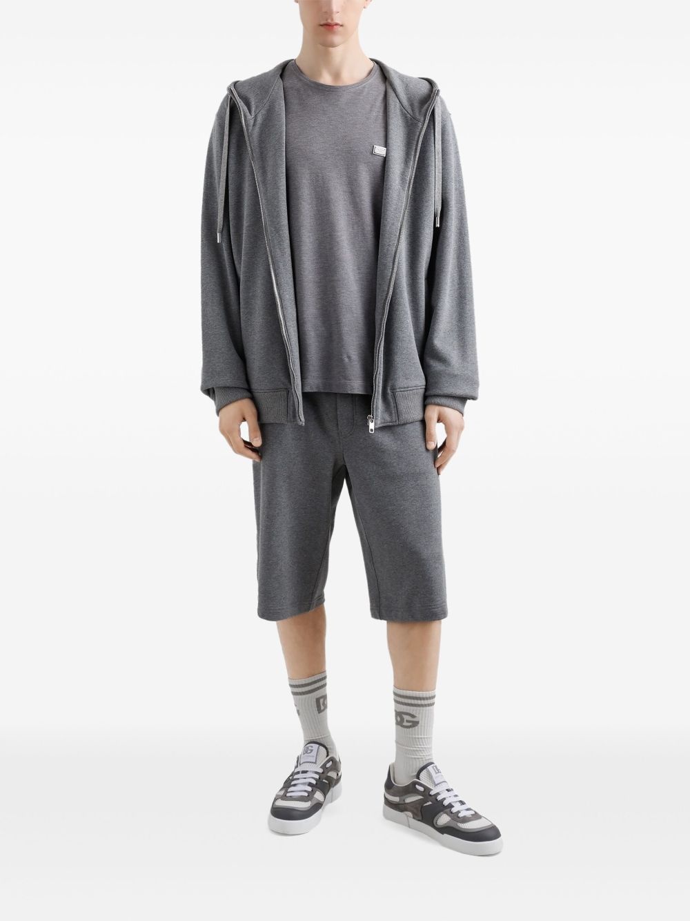 zip-up cotton hoodie - 2
