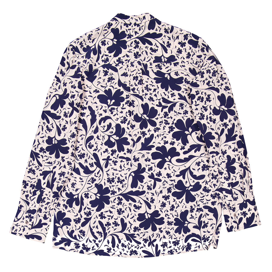 Stella McCartney Blue Silk Forest Floral Print Shirt - 6