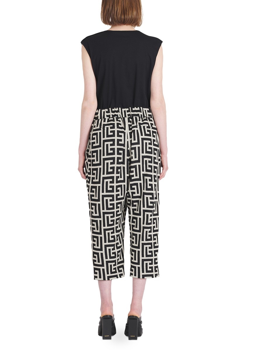 Draped pants with print monogram - 7