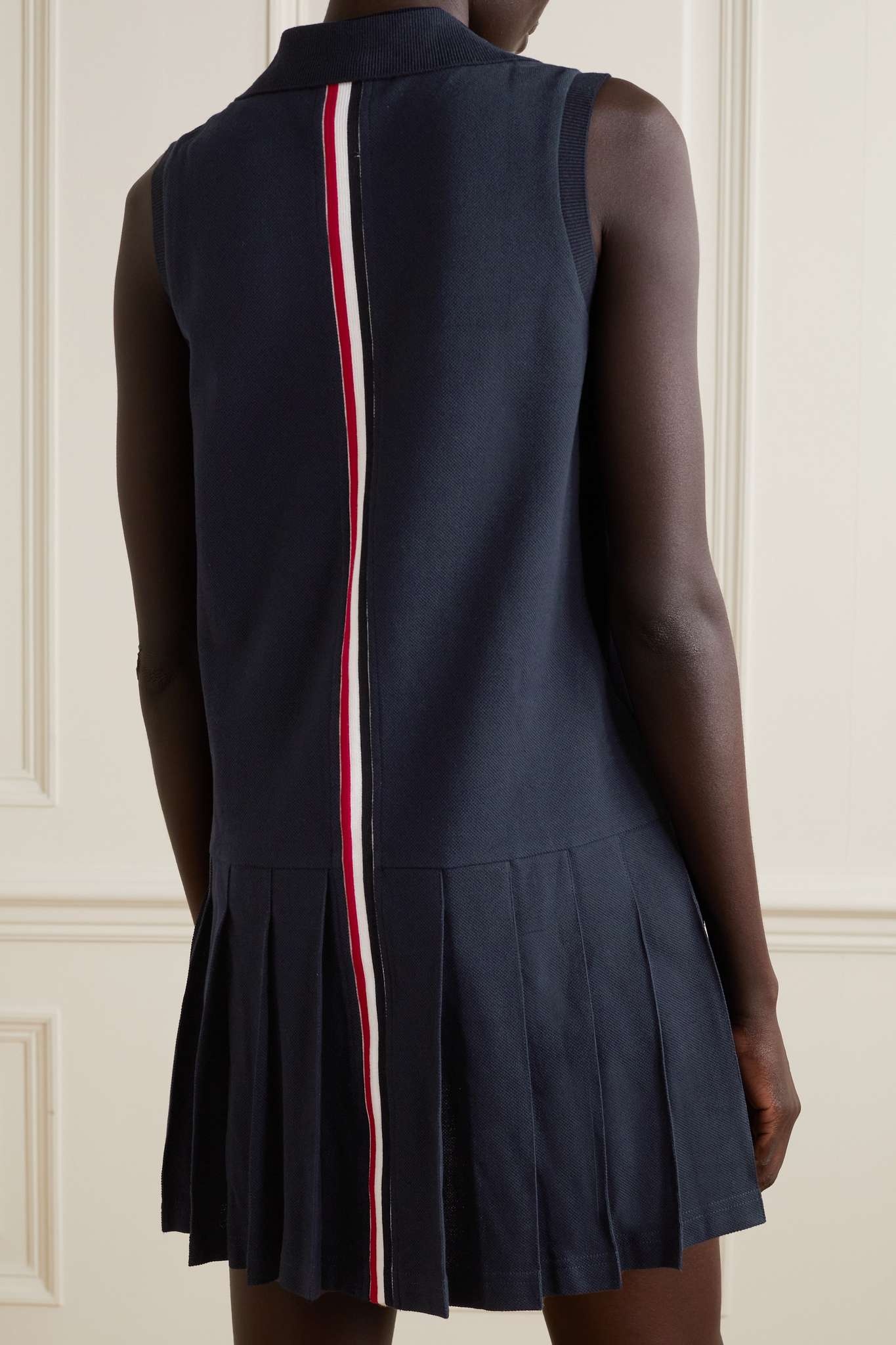 Thom Browne Pleated cotton-piqué mini dress | netaporter