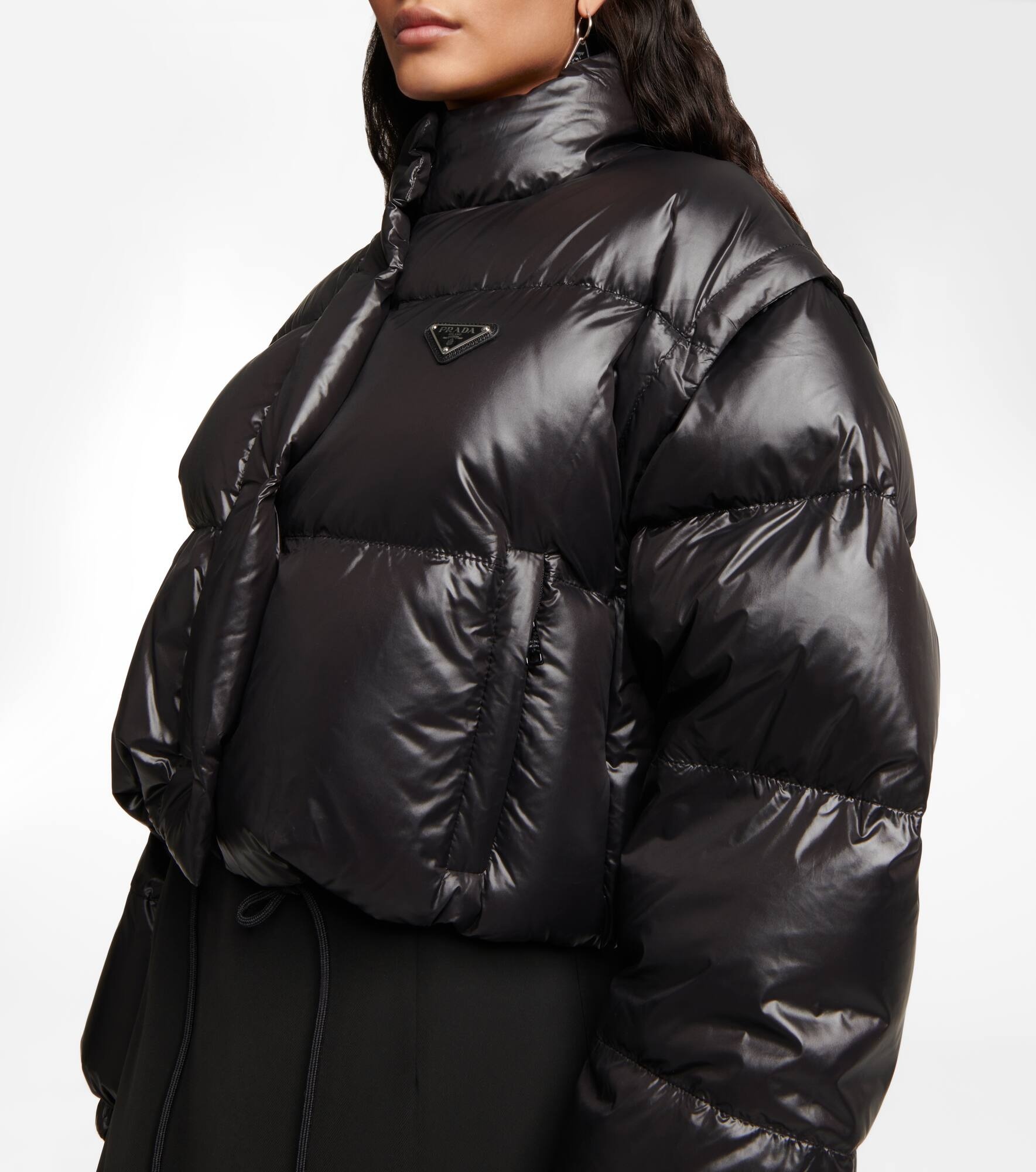 Re-Nylon crop down jacket - 5