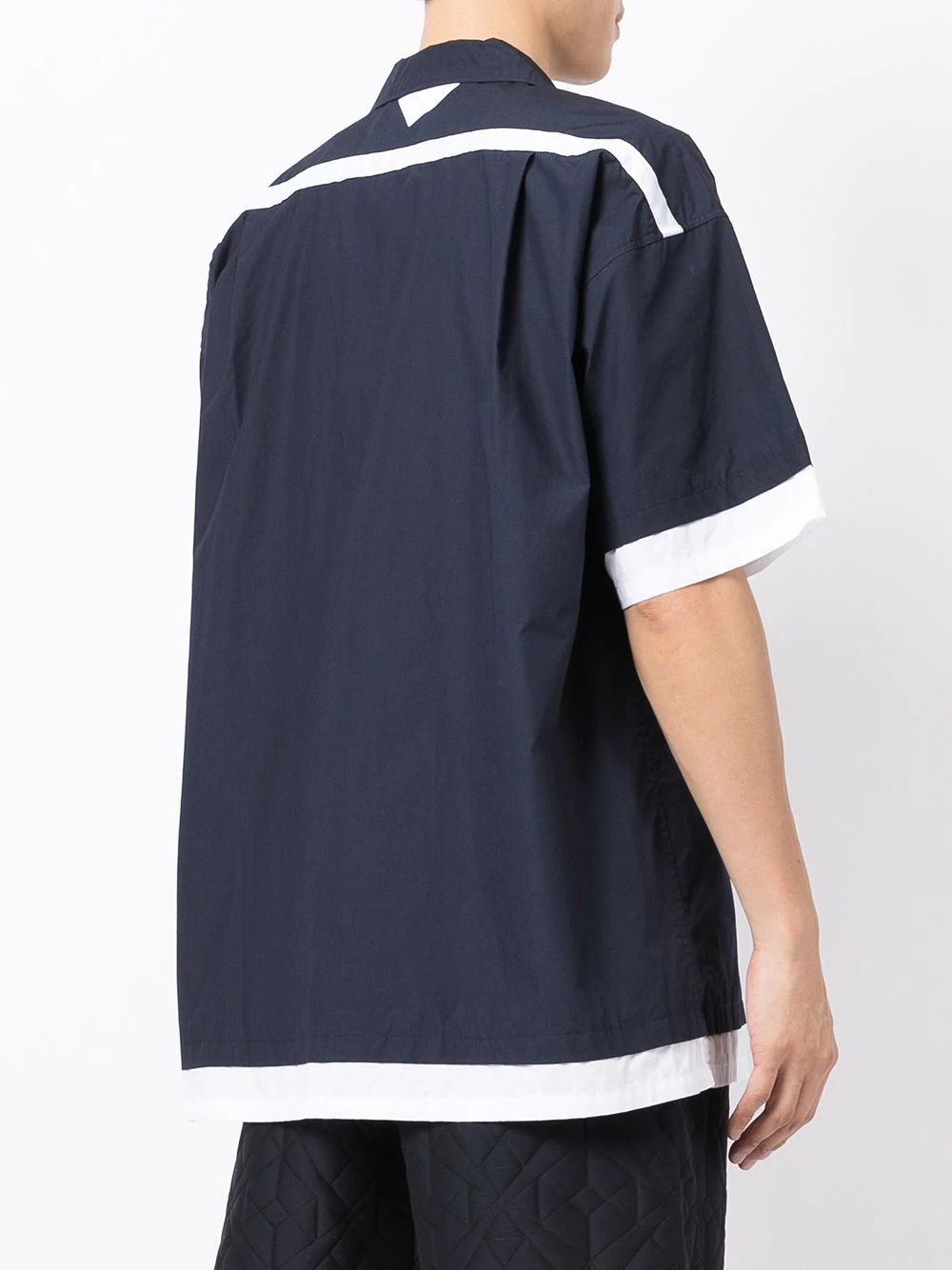 layered tape-detailing shirt - 4