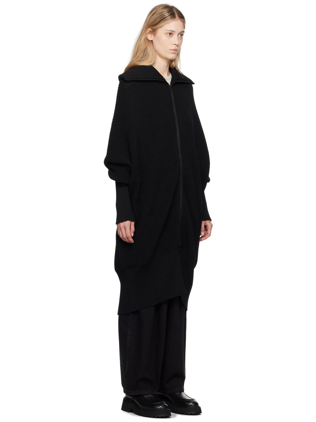 Black Turtleneck Cardigan - 2