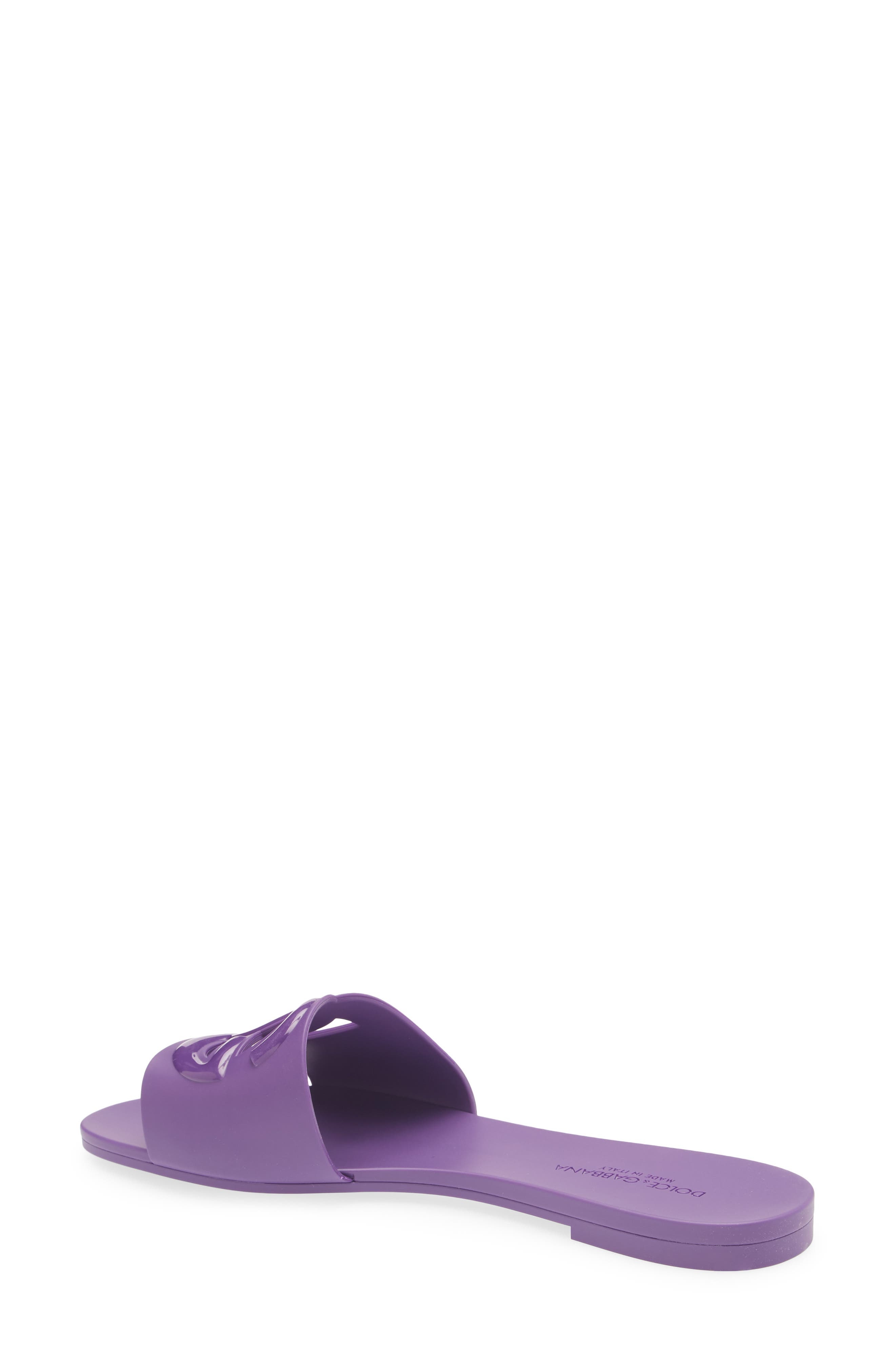 Dolce&Gabbana Bianca Interlock Slide Sandal in 8H438 Viola Brillante 1 at Nordstrom - 2