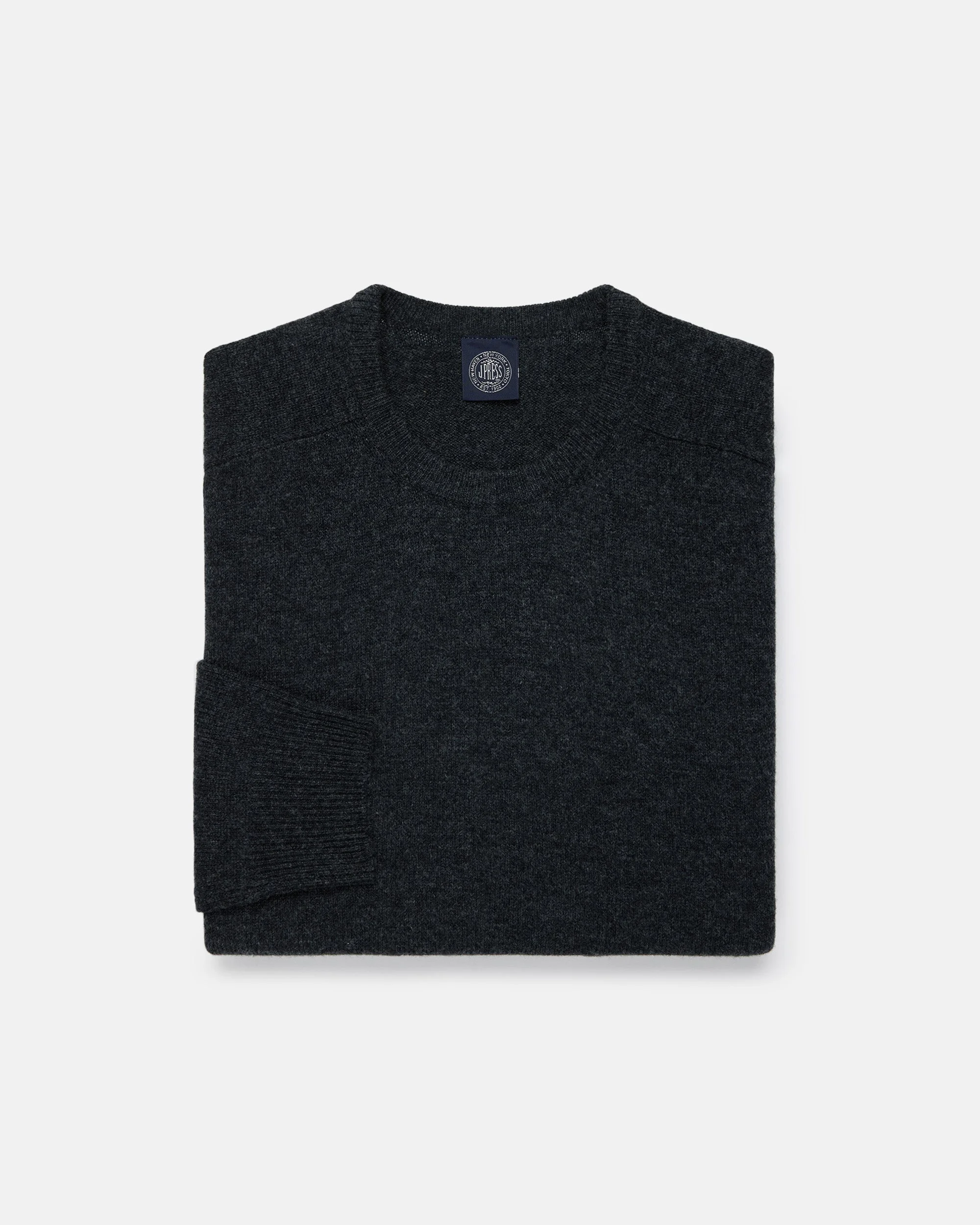 CHARCOAL LAMBSWOOL CREWNECK SWEATER - 1