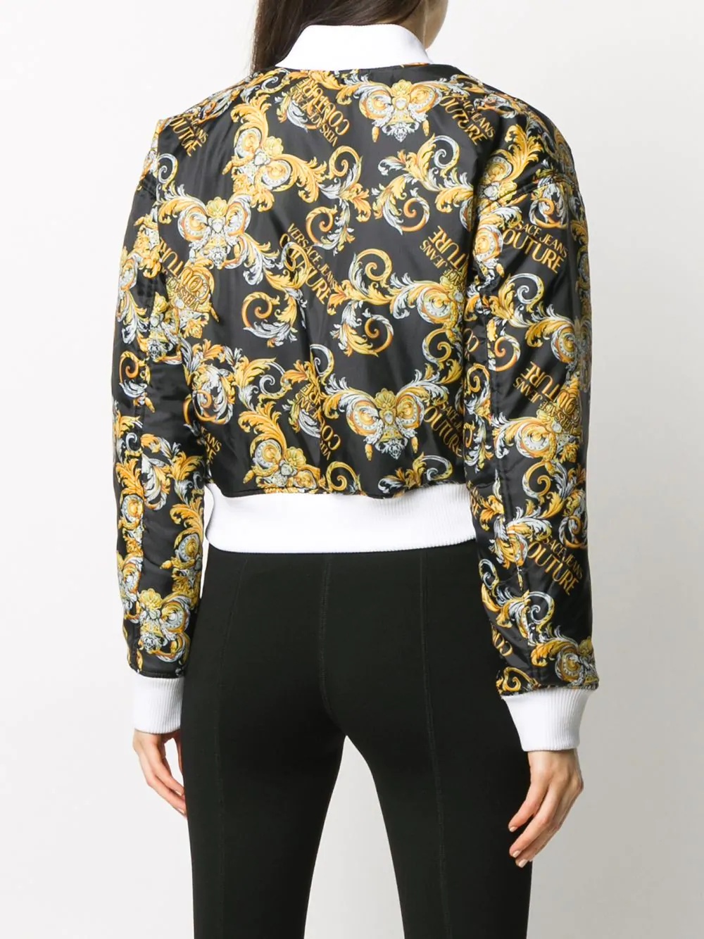 baroque-print reversible bomber jacket  - 4