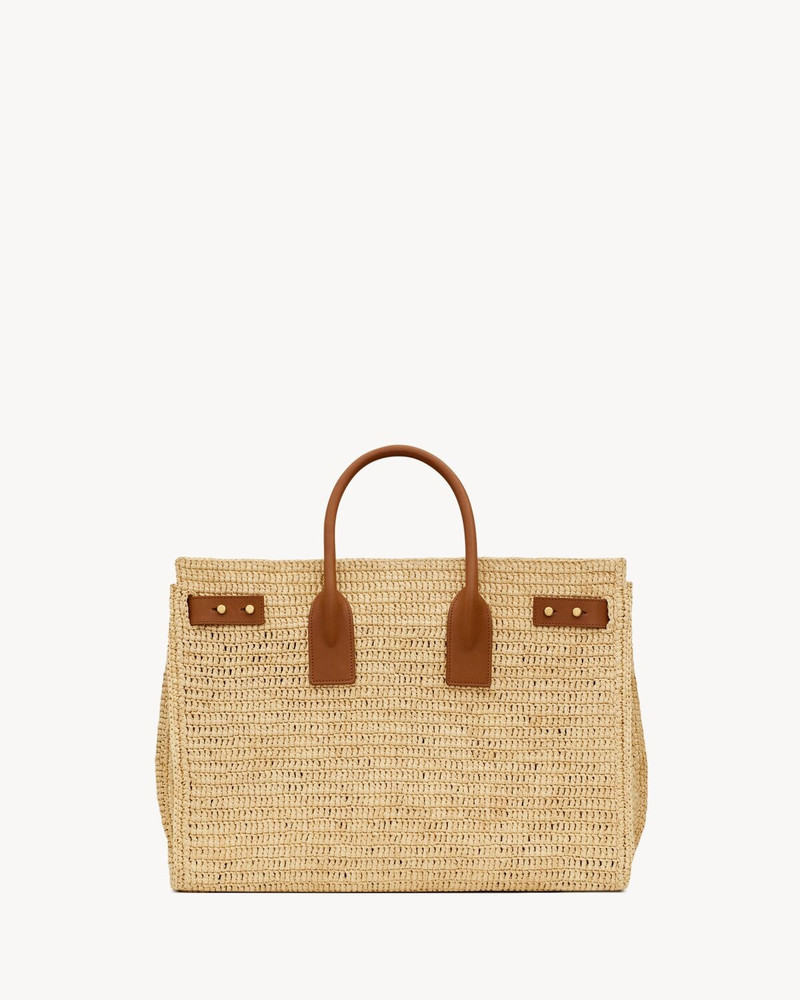SAINT LAURENT SAC DE JOUR MEDIUM SUPPLE IN RAFFIA AND VEGETABLE-TANNED LEATHER outlook