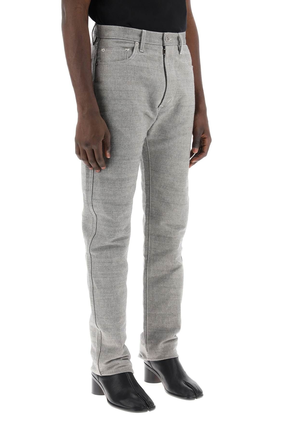 FIVE-POCKET TROUSERS IN MÉLANGE EFFECT CANVAS - 3