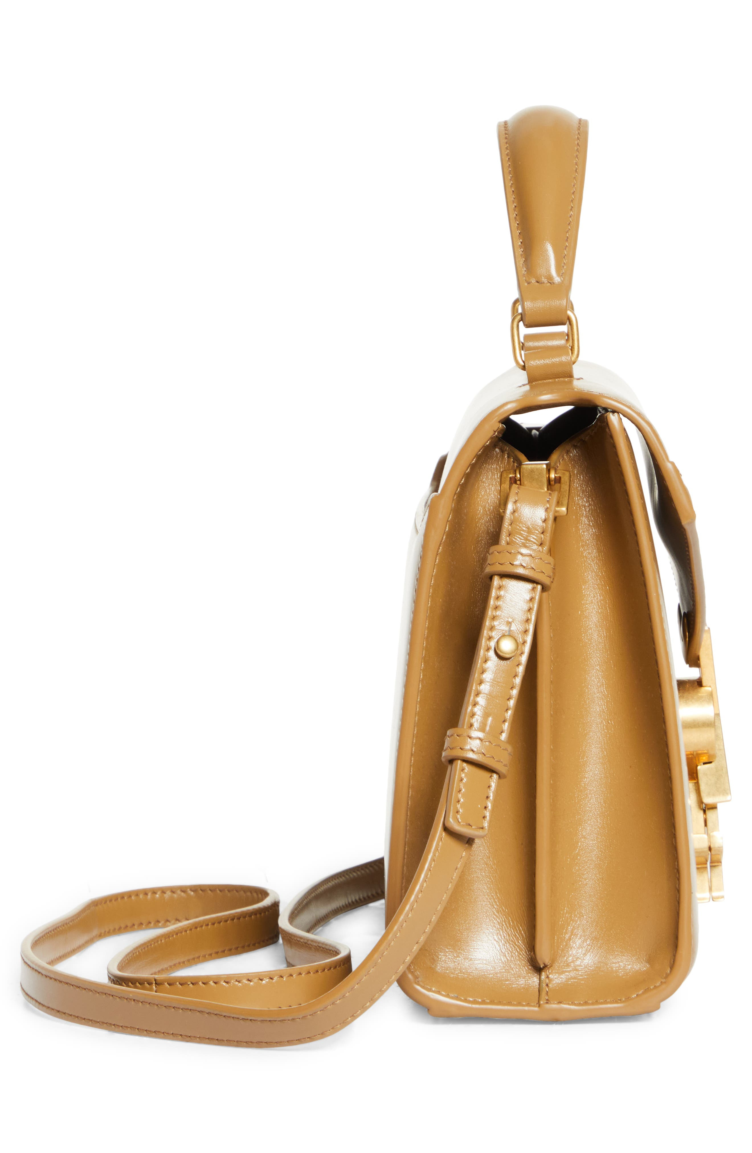 Mini Cassandra Leather Top Handle Bag - 6
