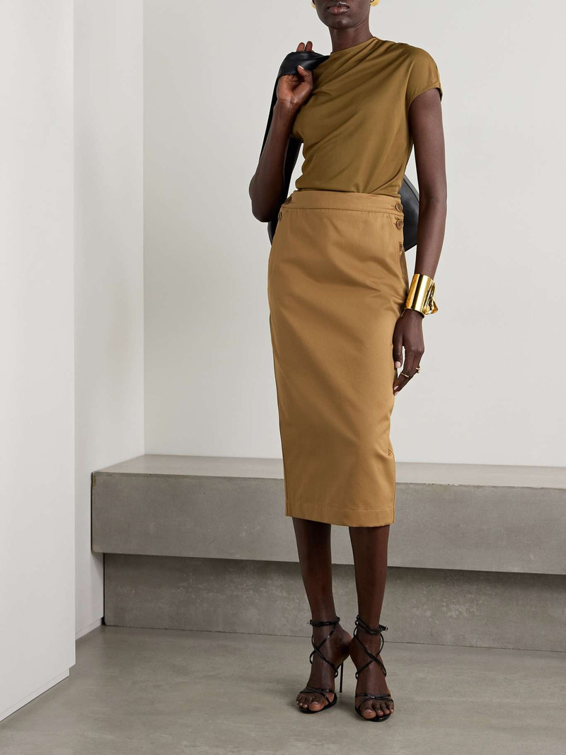 Max Mara Cresta cotton-twill midi skirt outlook