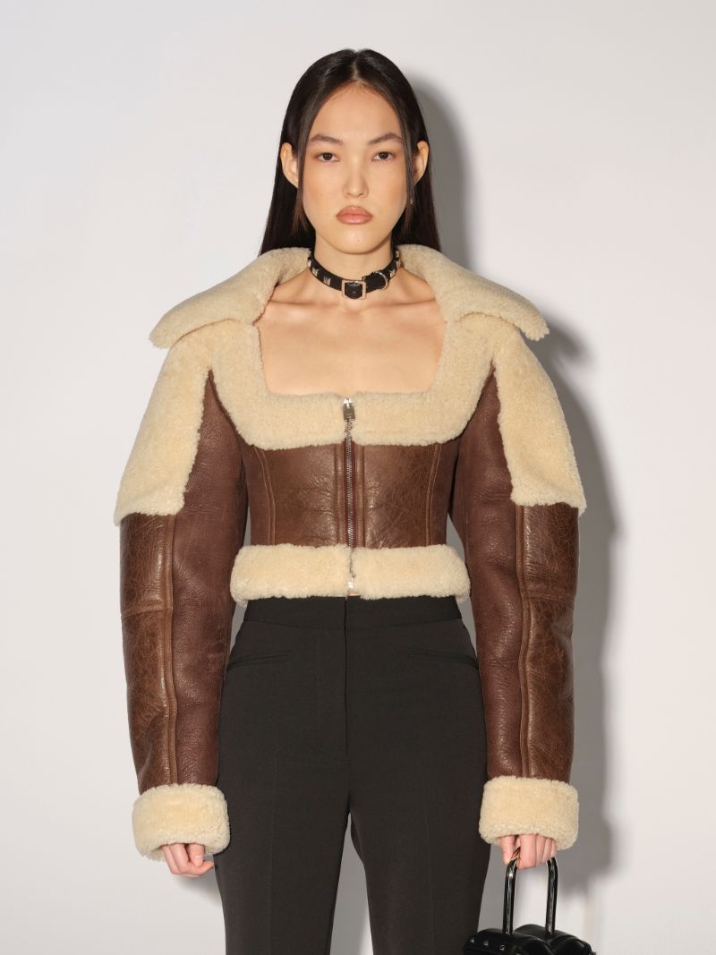 CROPPED SHEARLING JACKET - 3