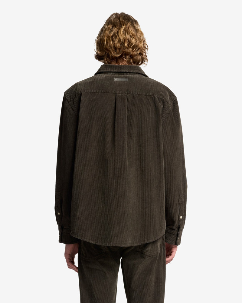 Corduroy Overshirt In Dark Olive 5
