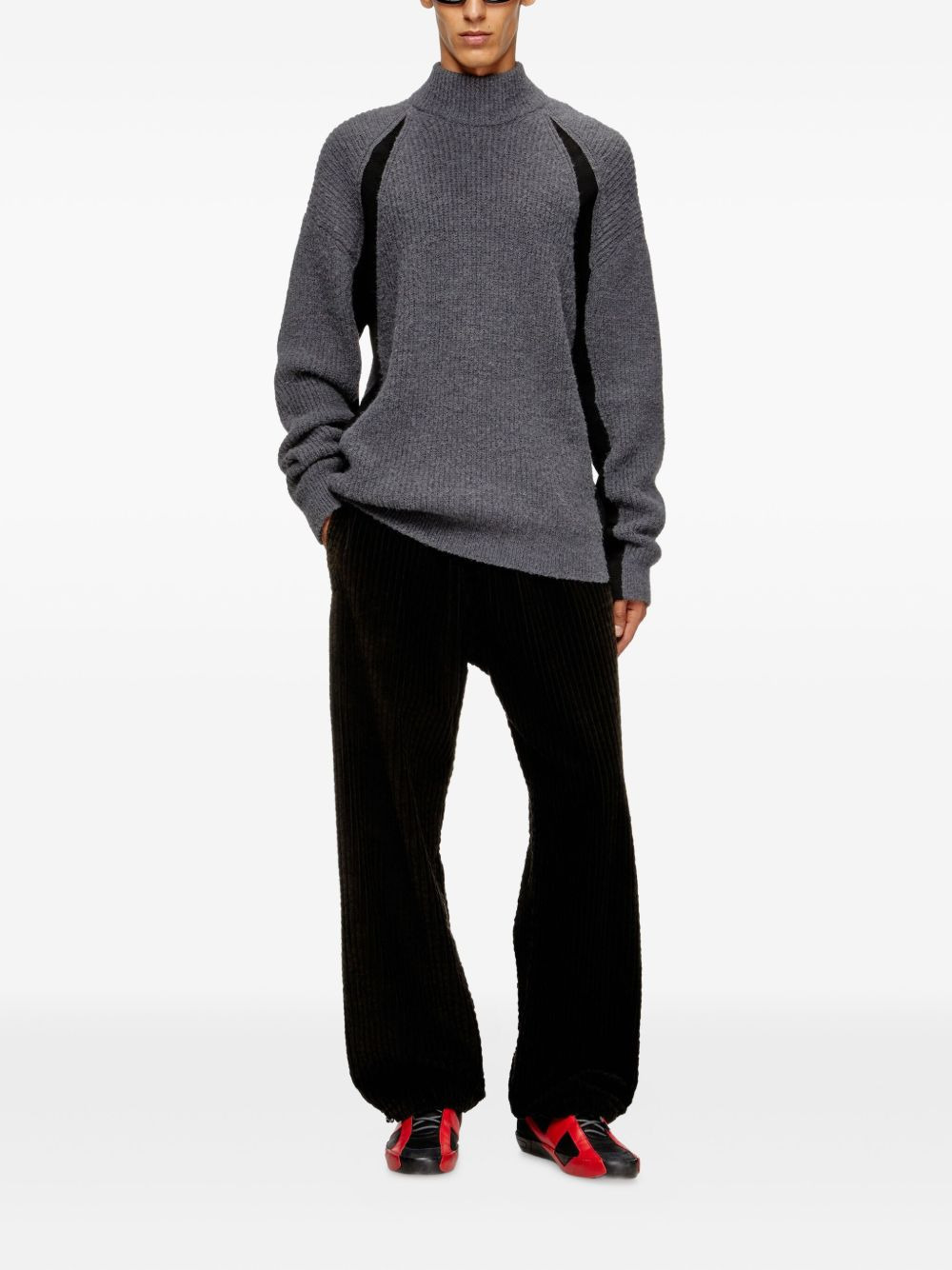 K-Lollo-TN ribbed panelled sweater - 2