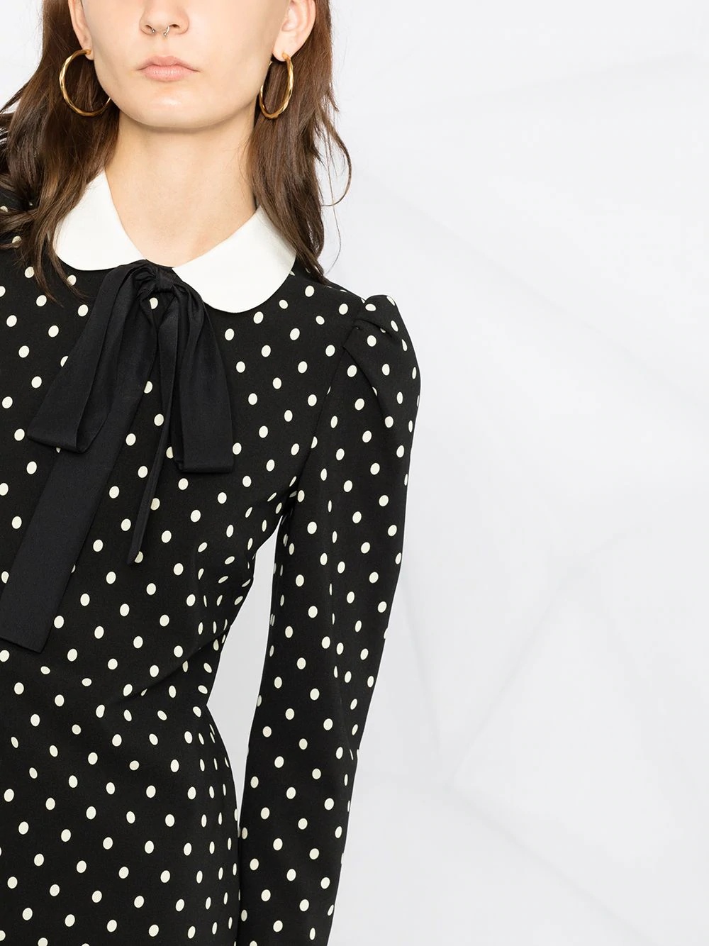 Peter Pan-collar polka-dot dress - 5