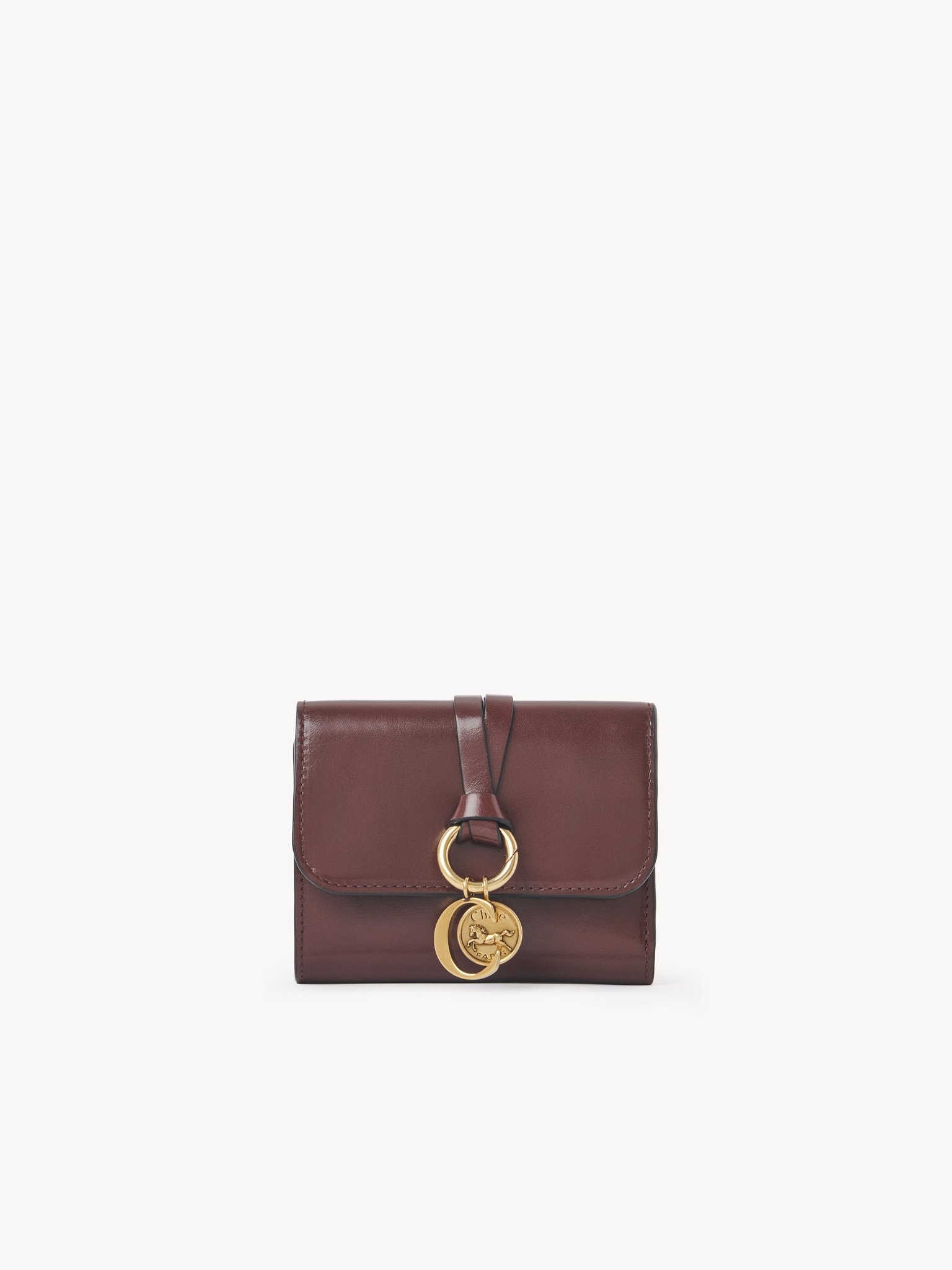 SMALL ALPHABET TRI-FOLD IN SHINY LEATHER - 1