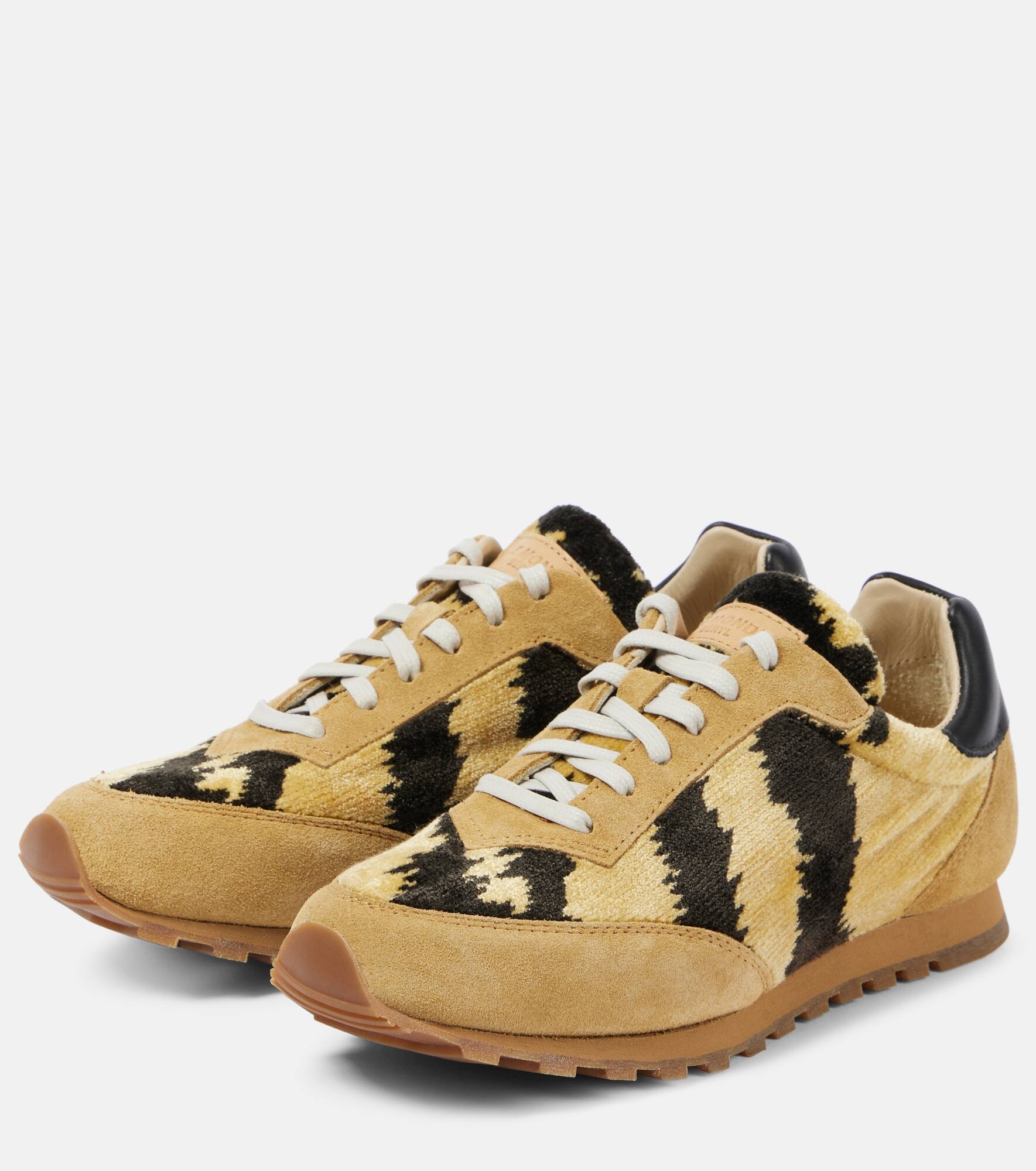 Slim Runner velvet and suede sneakers - 4