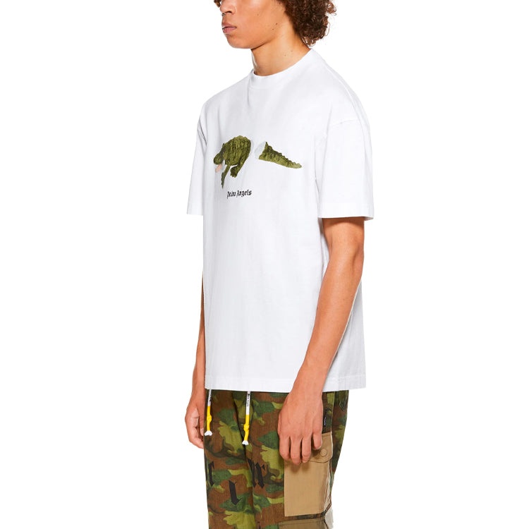 Palm Angels Croco Short-Sleeve Tee 'White/Green' PMAA001R21JER0020155 - 6