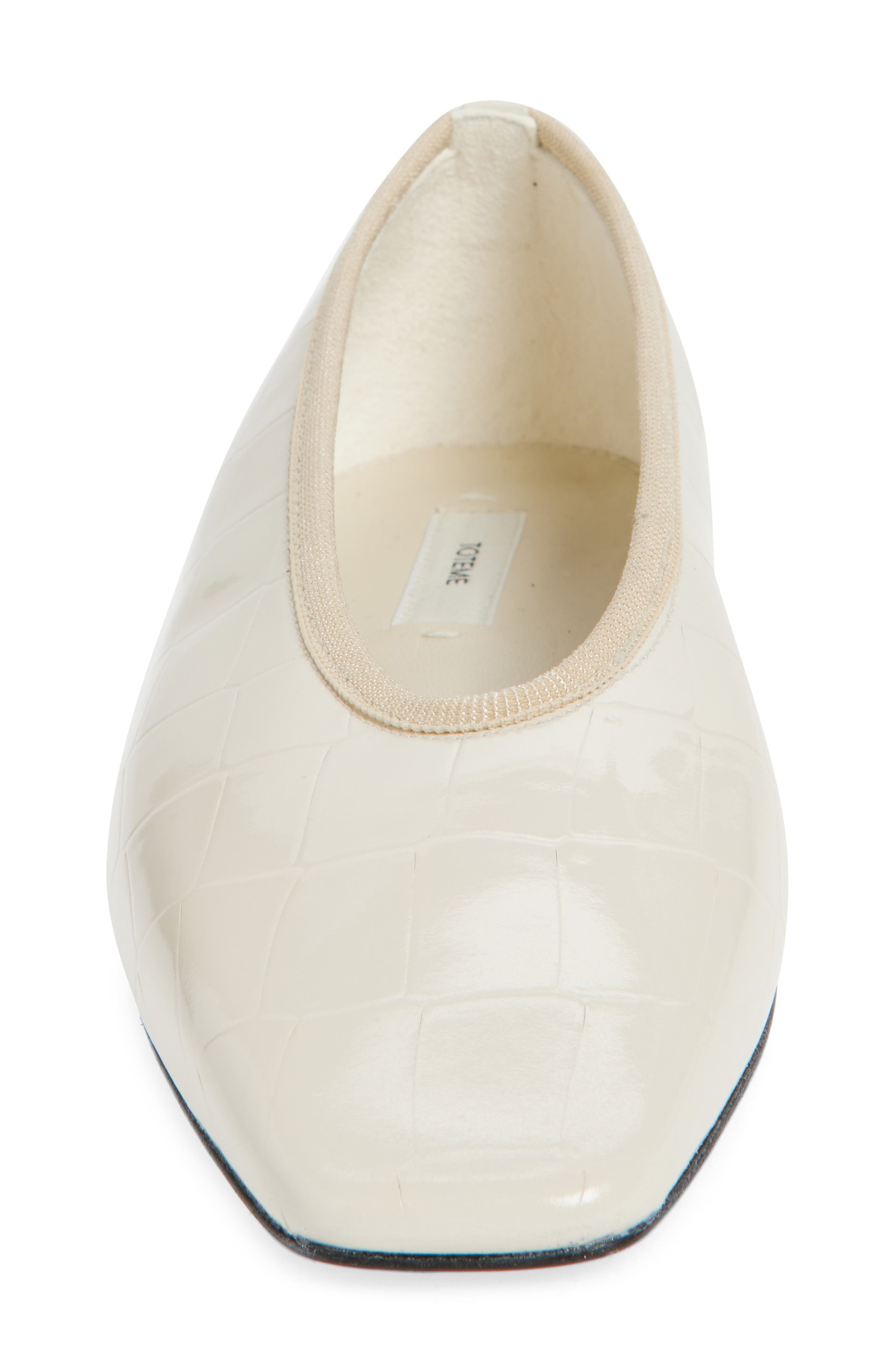 TOTEME Croc Embossed Ballet Flat in Oyster at Nordstrom - 4