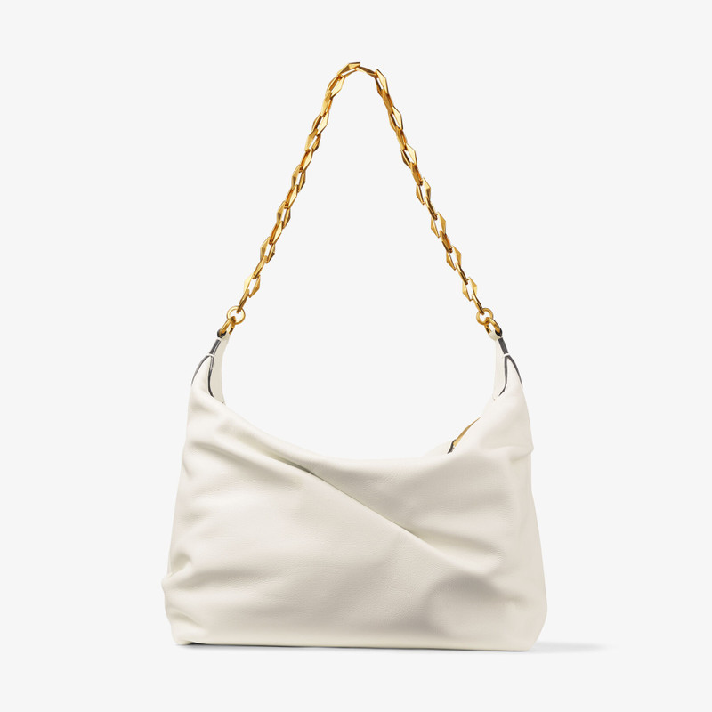 Diamond Soft Hobo M Latte Soft Calf Leather Hobo Bag with Chain Strap 11