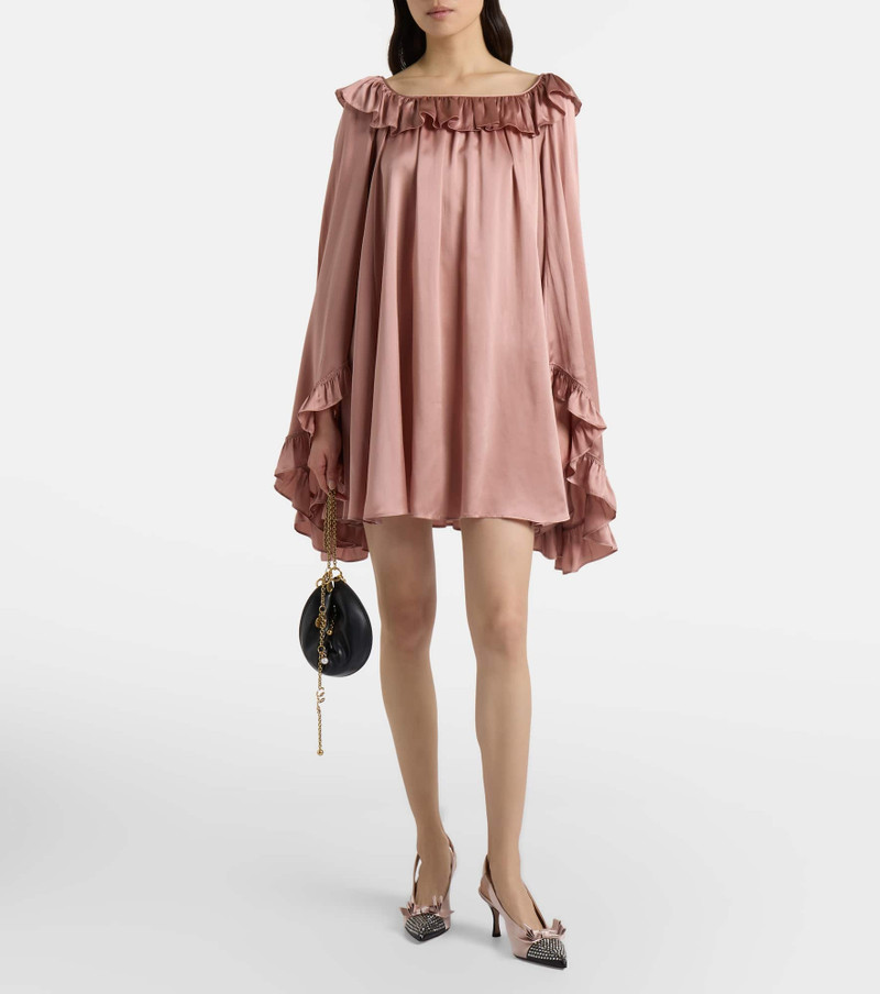 Chloé Ruffled silk satin minidress outlook
