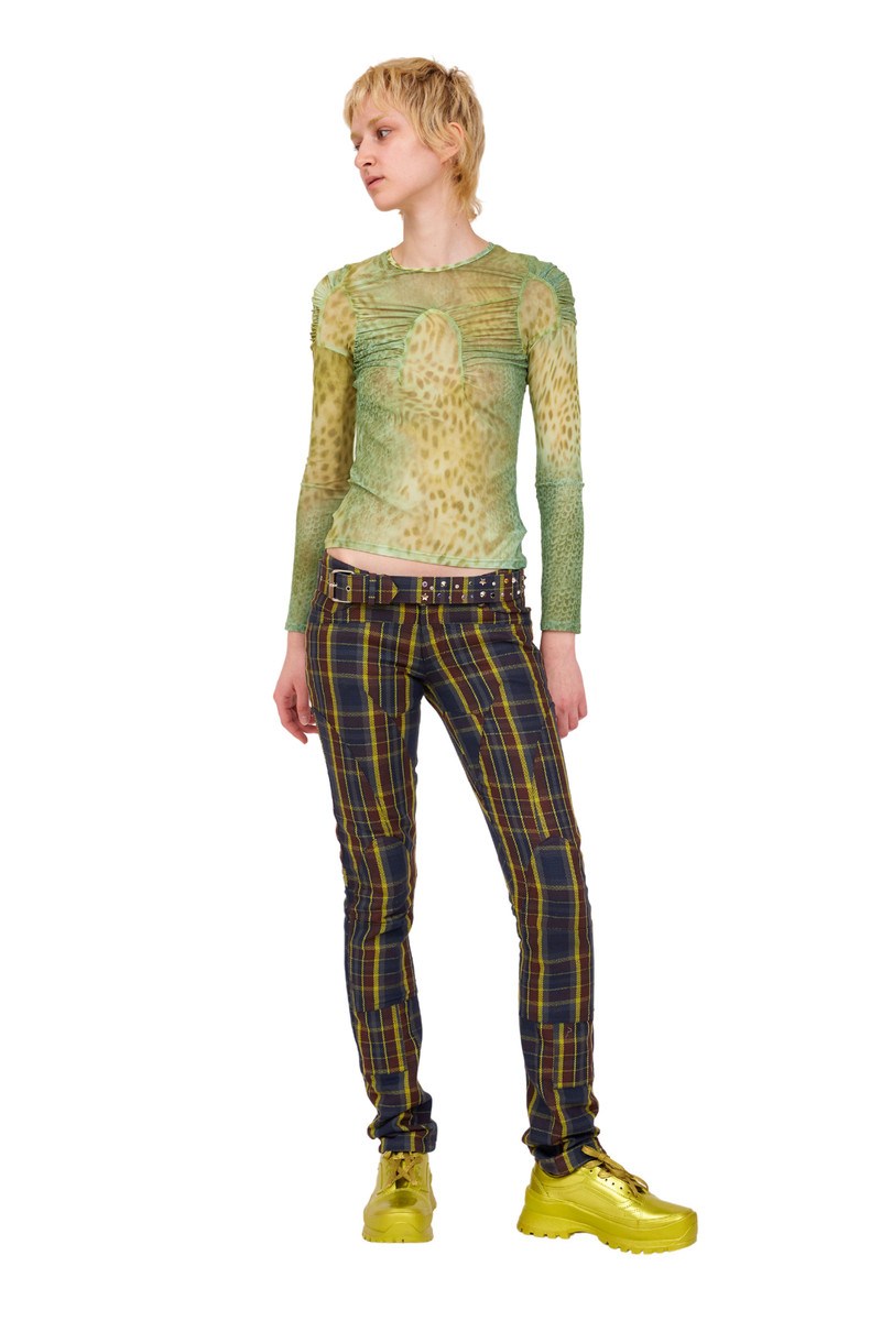 Collina Strada NAVY LIME PLAID RAWR PANT outlook