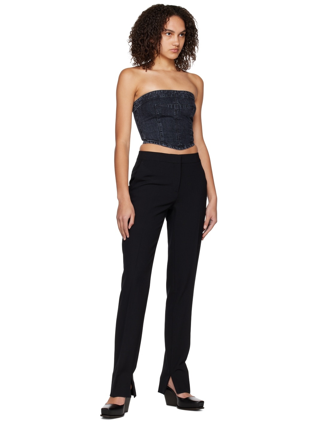 Black Straight-Leg Trousers - 4