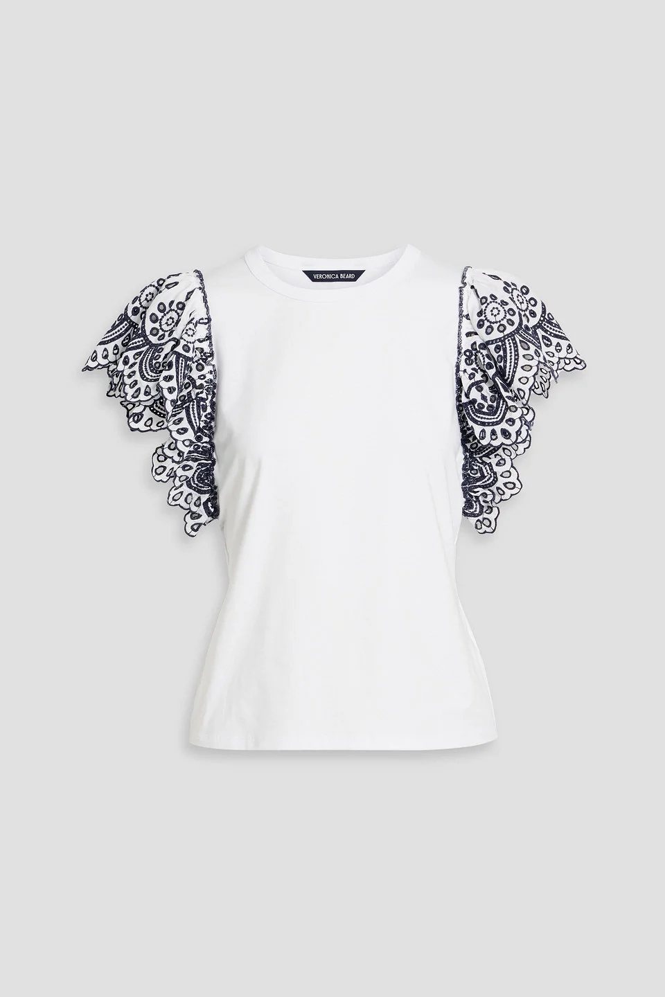 Julianka broderie anglaise cotton and stretch-cotton jersey top - 1