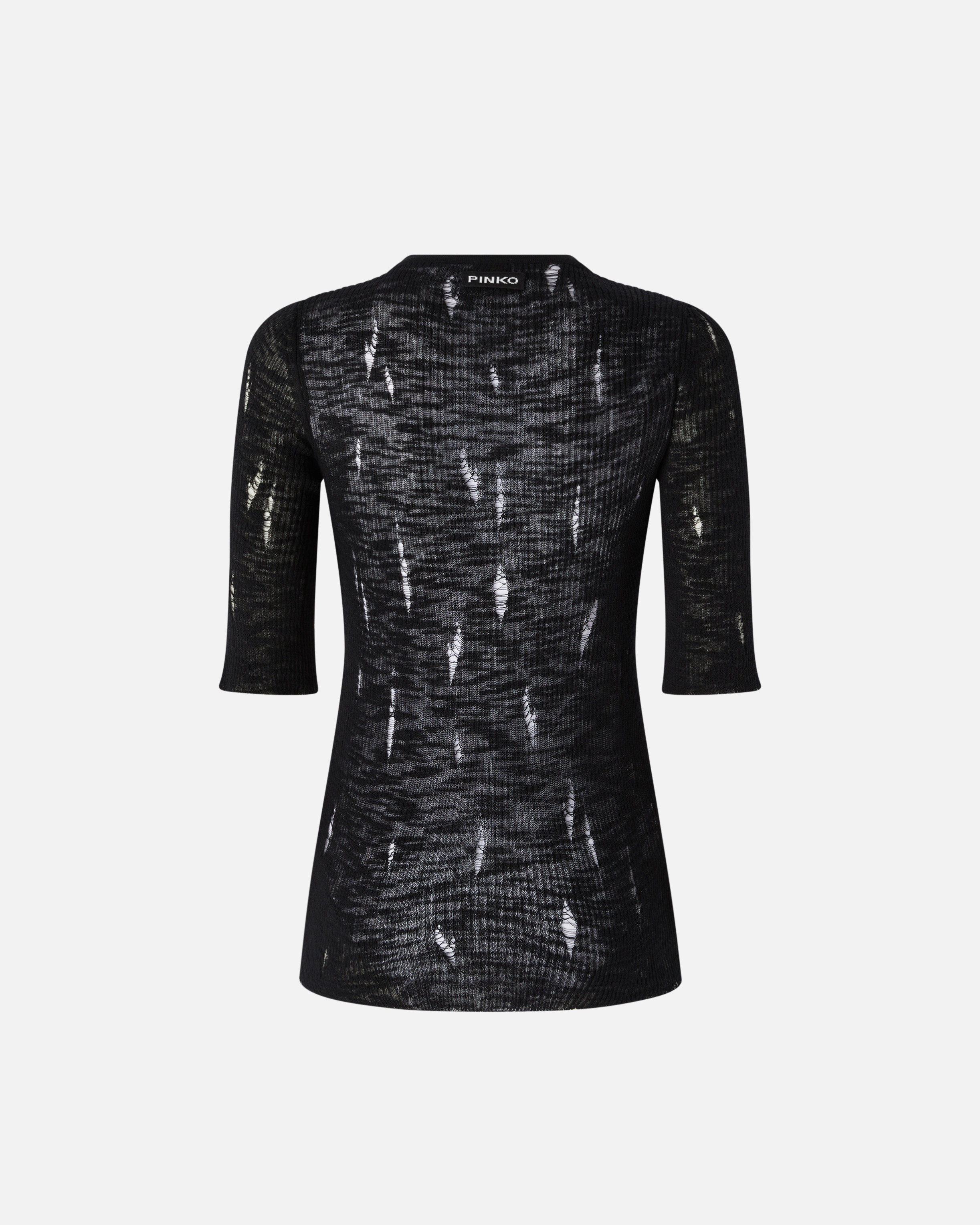 LIGHTWEIGHT RIBBED SERAPH SWEATER WITH RIPS - 2